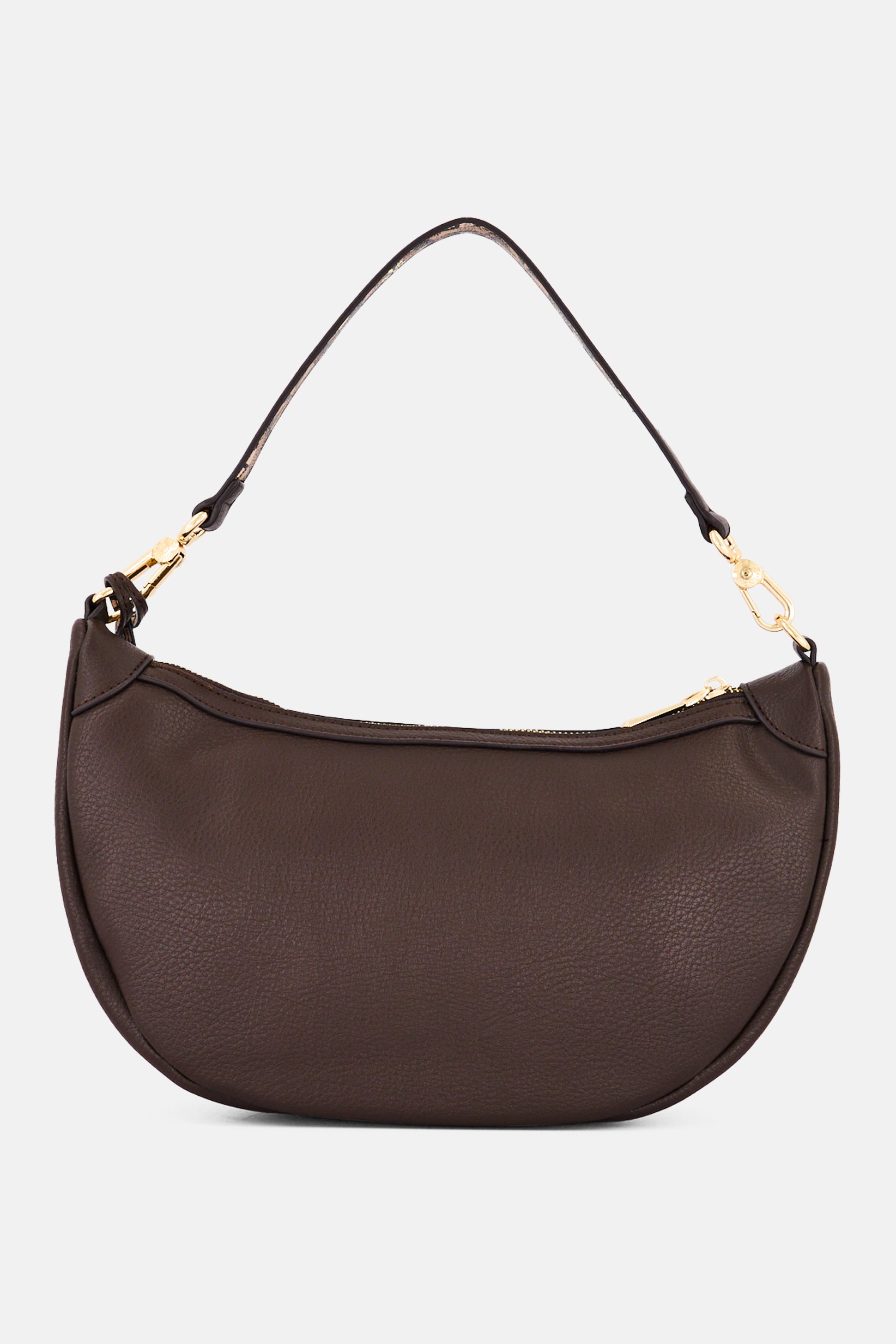 Women Brand Logo Shoulder Bag, Dark Brown