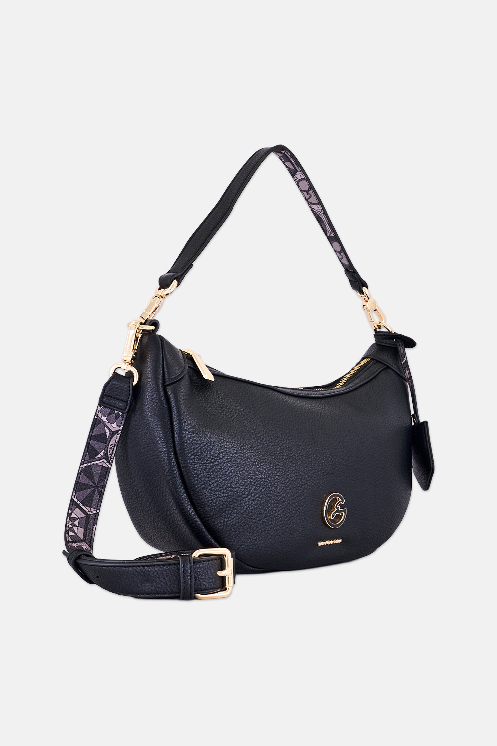 Women Brand Logo Cross Body Bag, Black
