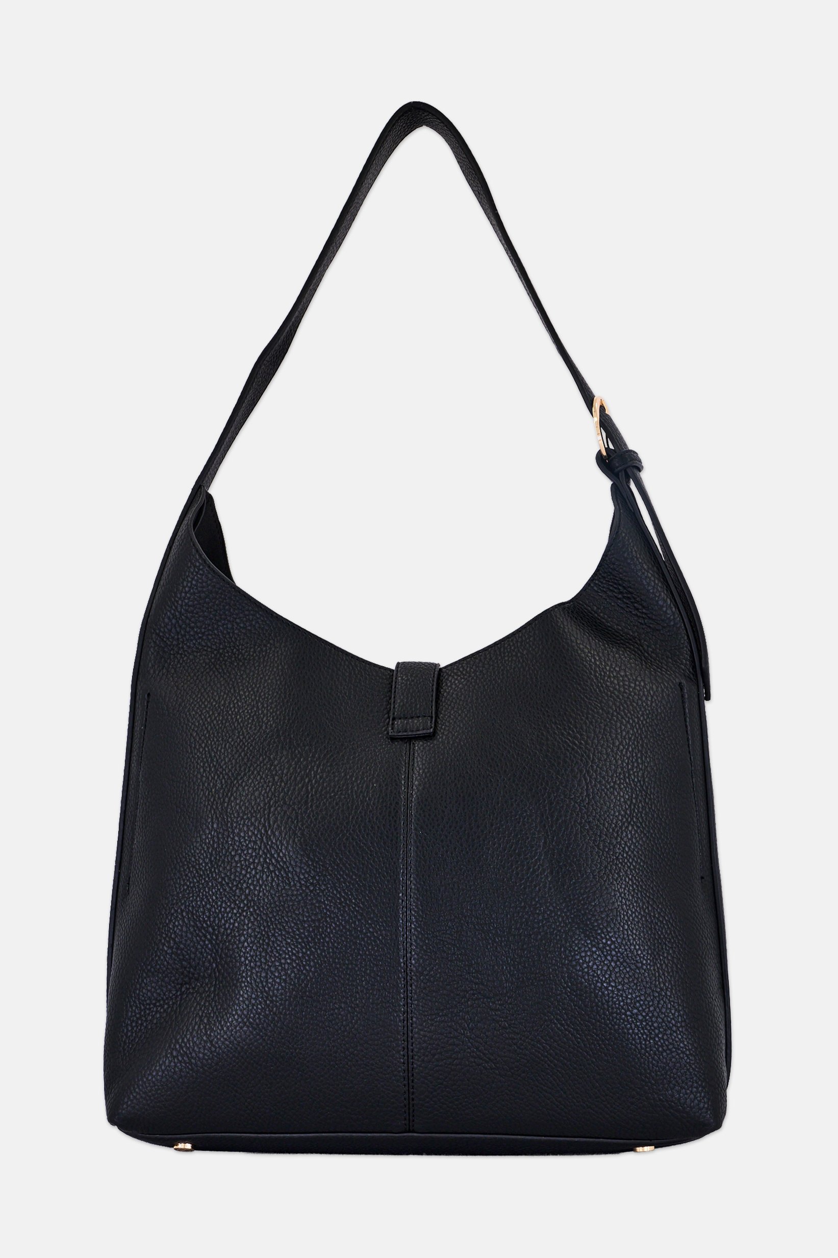 Women Brand Logo Hobo Bag, Black