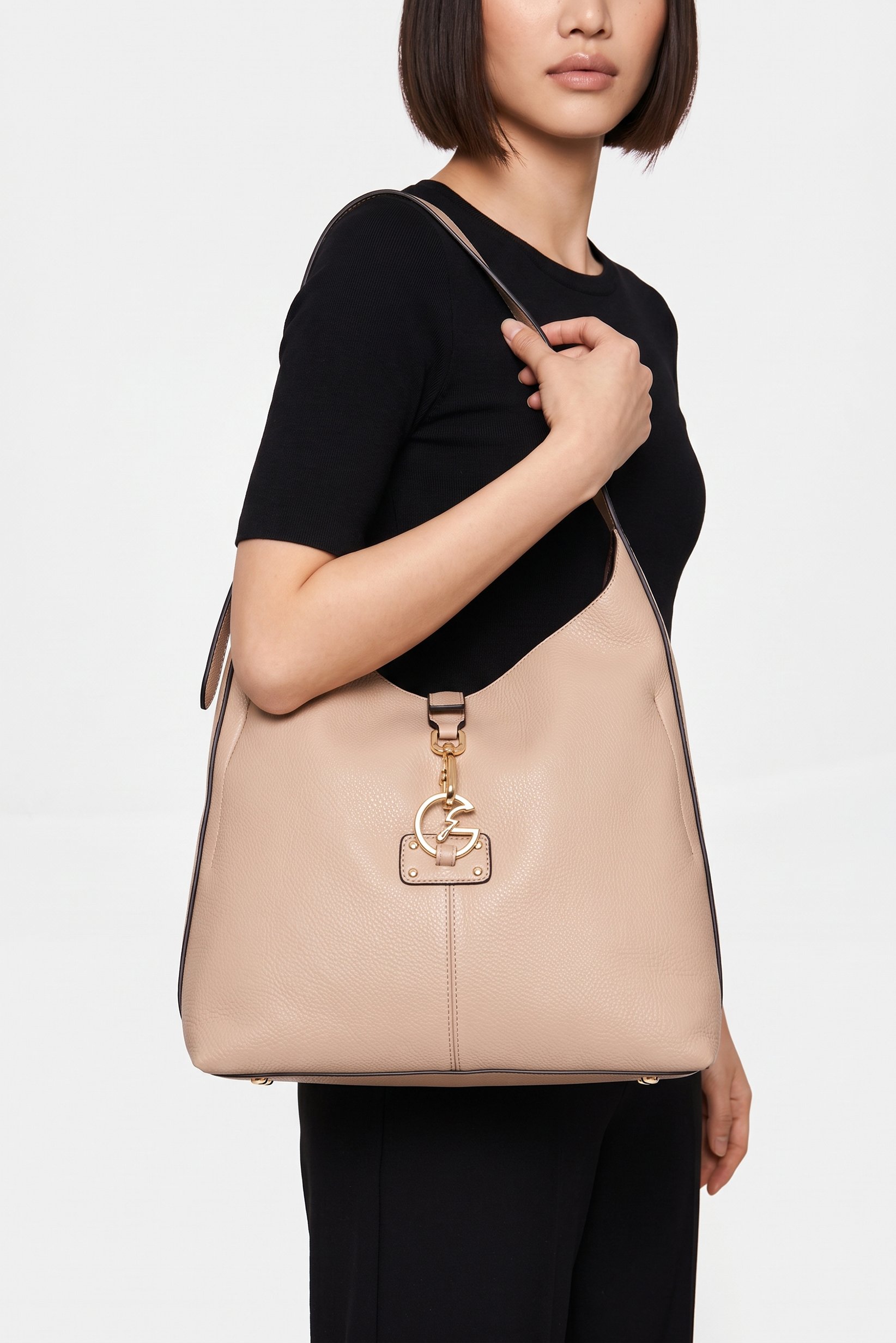Women Brand Logo Tote Bag, Taupe