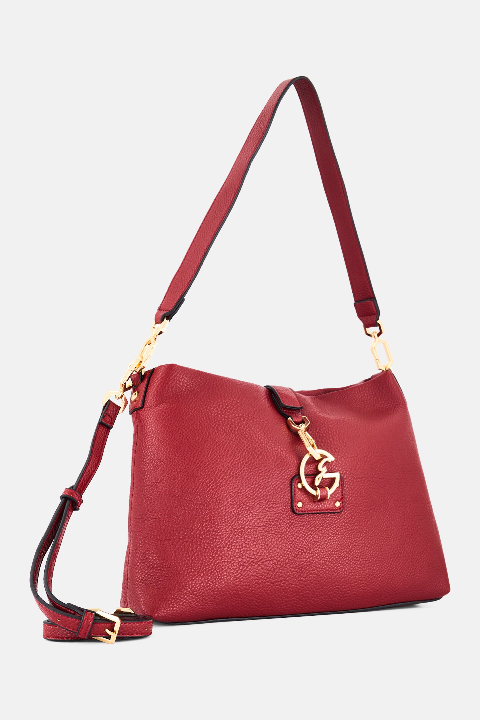 Women Brand Logo Cross Body Bag, Burgundy