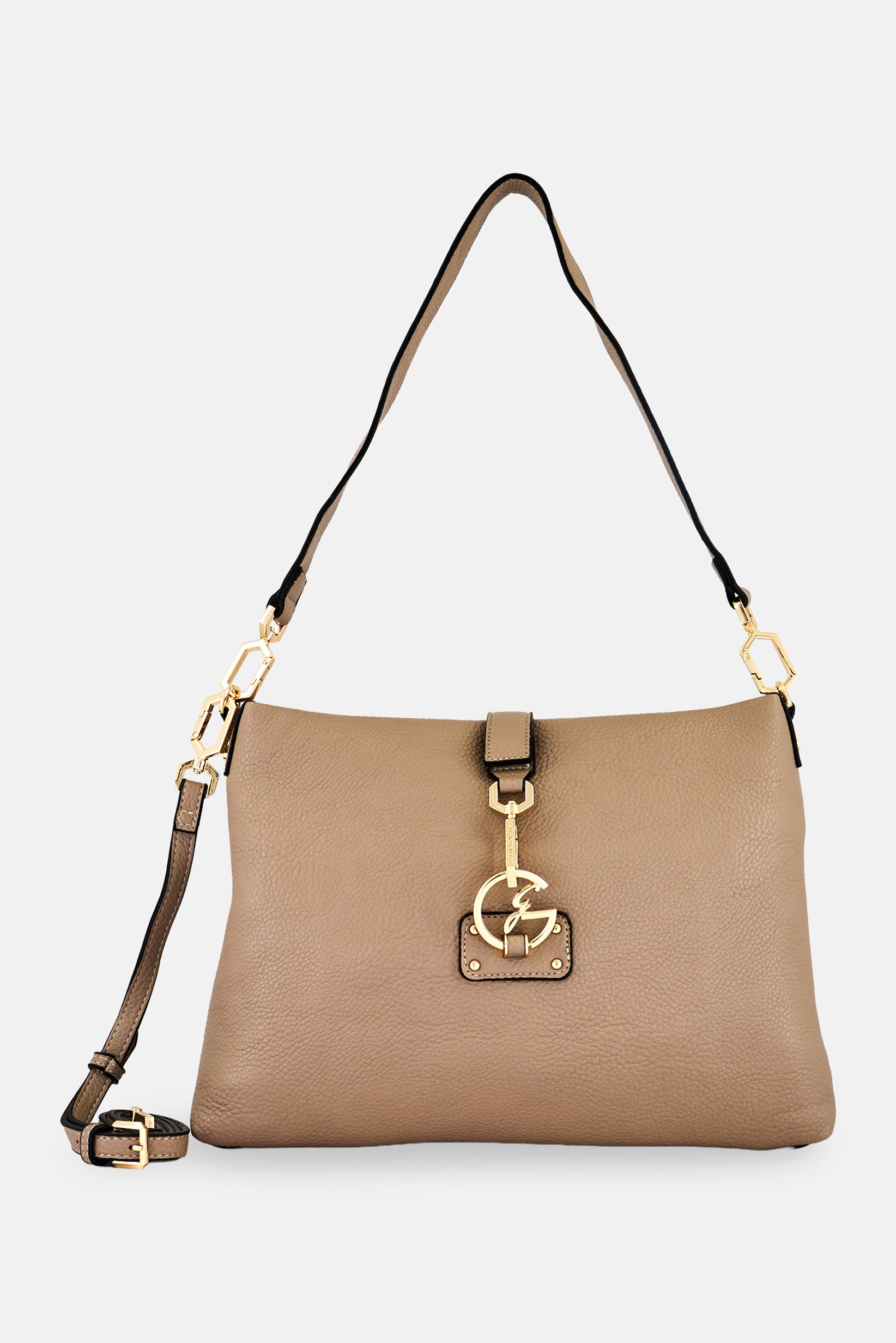 Women Brand Logo Cross Body Bag, Beige