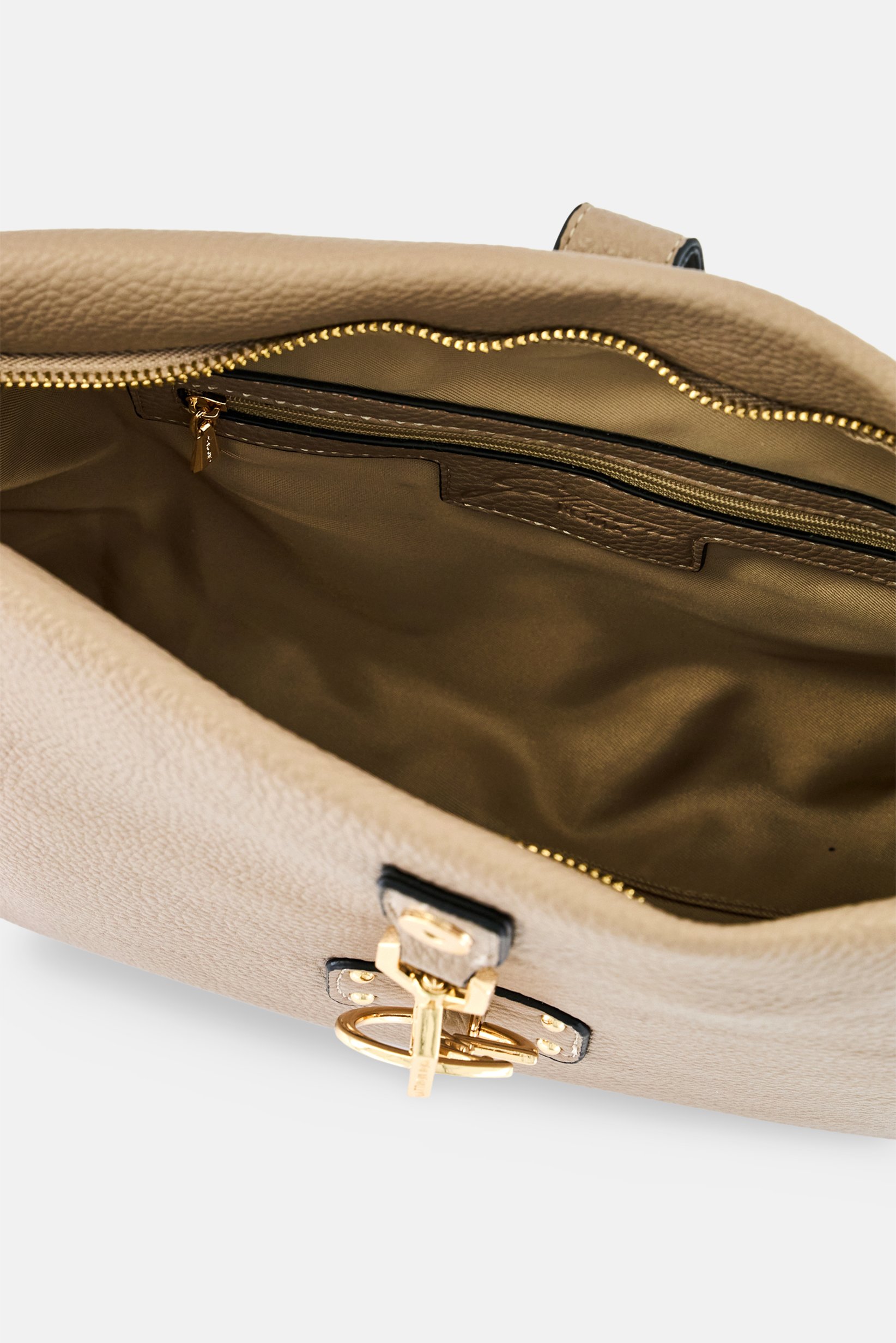 Women Brand Logo Cross Body Bag, Beige