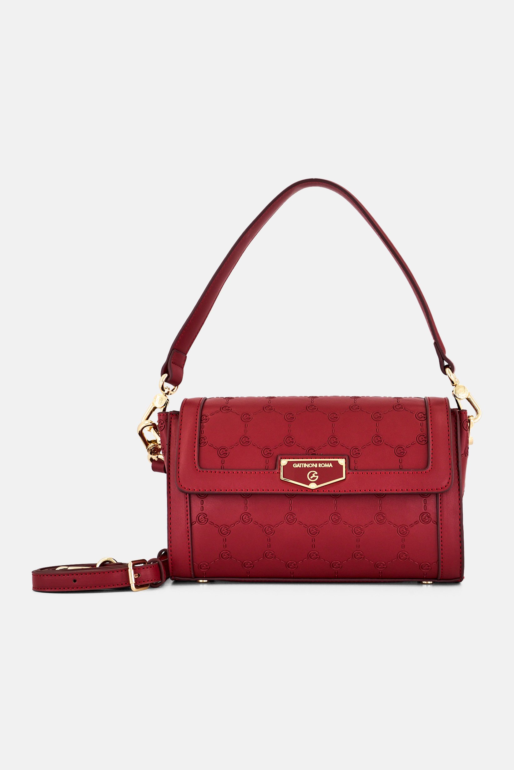 Women Brand Logo Cross Body Bag, Dark Red