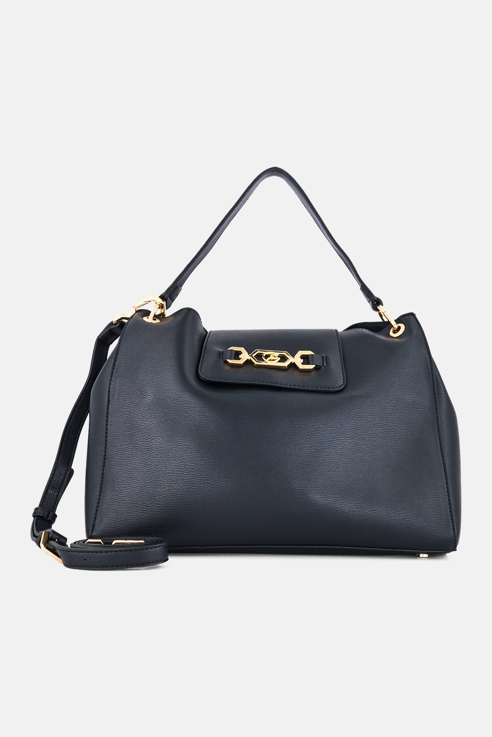 Women Brand Logo Handbag, Black