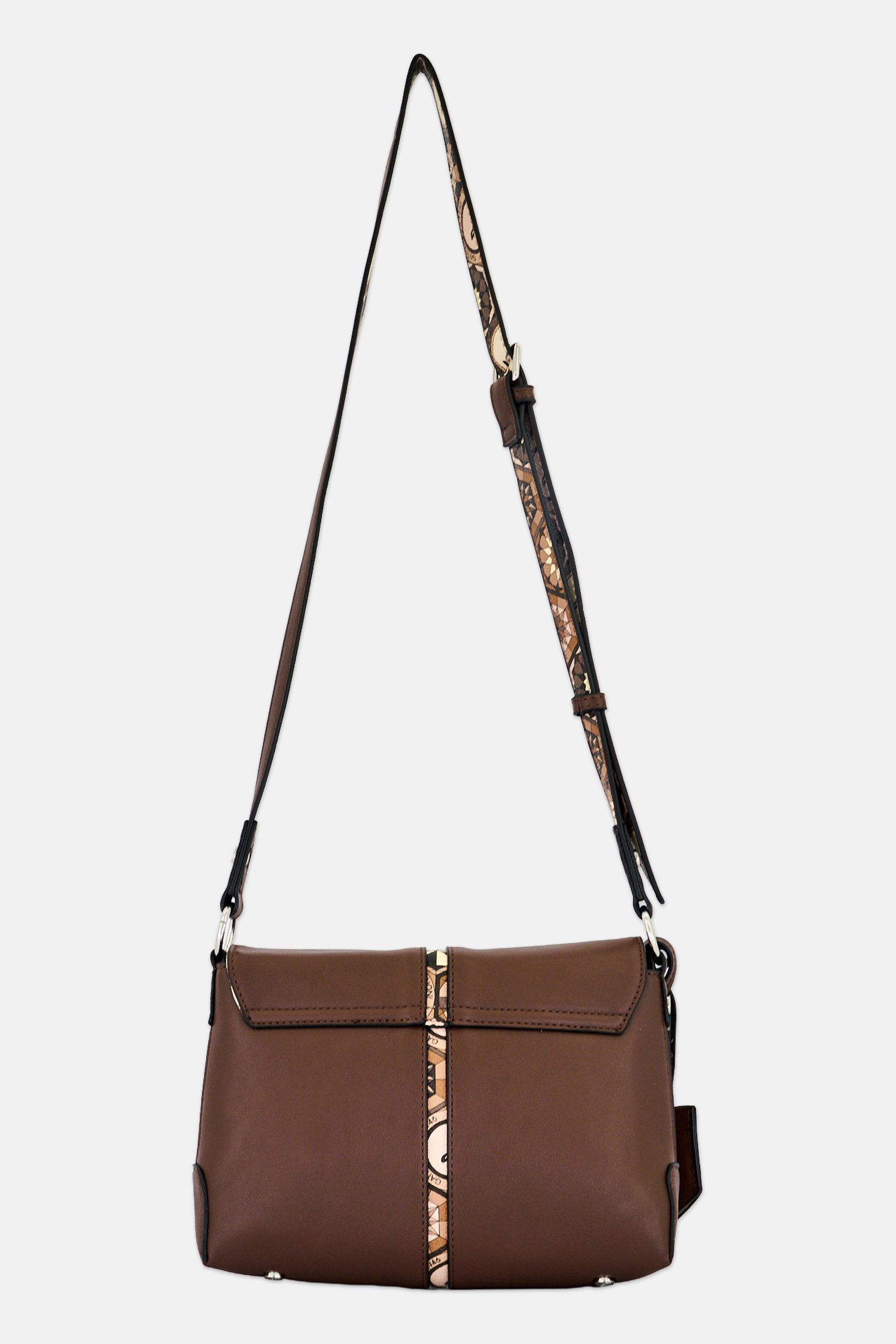 Women Brand Logo Cross Body Bag, Dark Brown