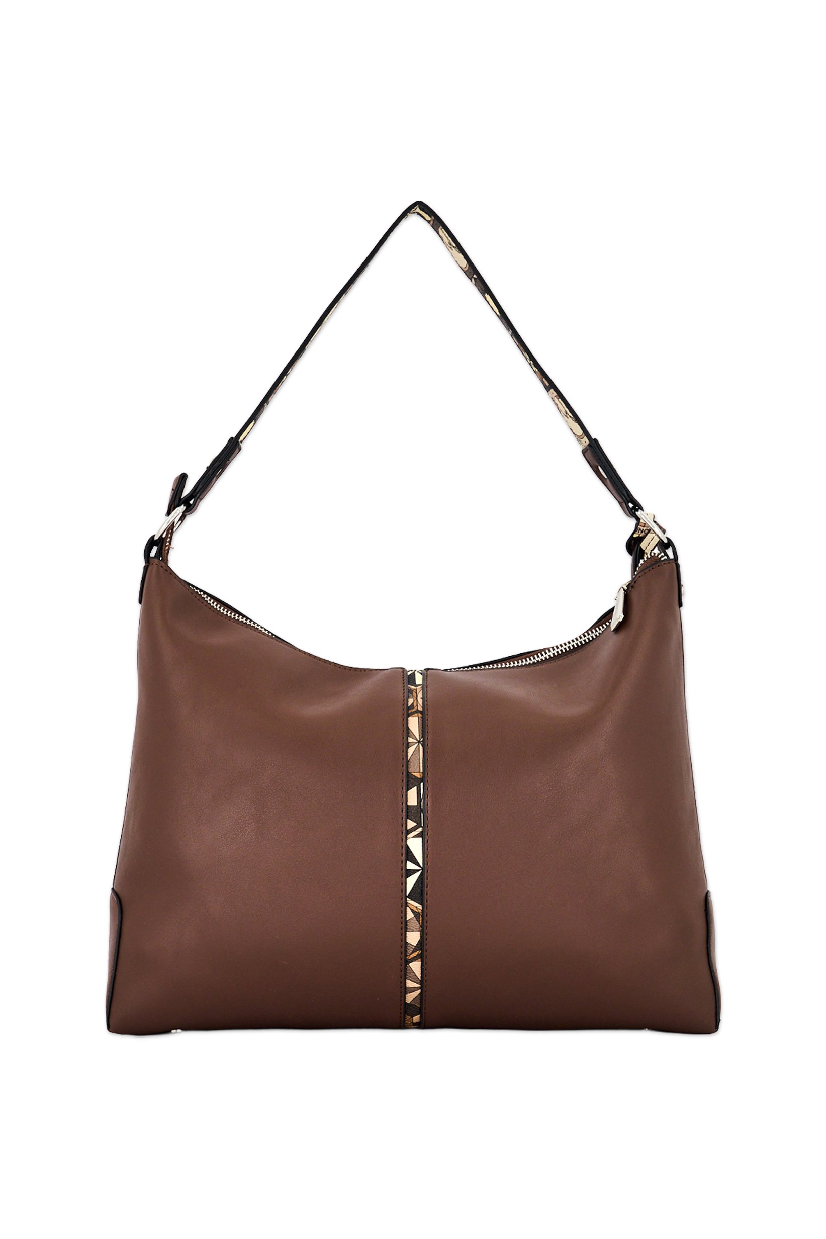 Women Brand Logo Shoulder Bag, Brown
