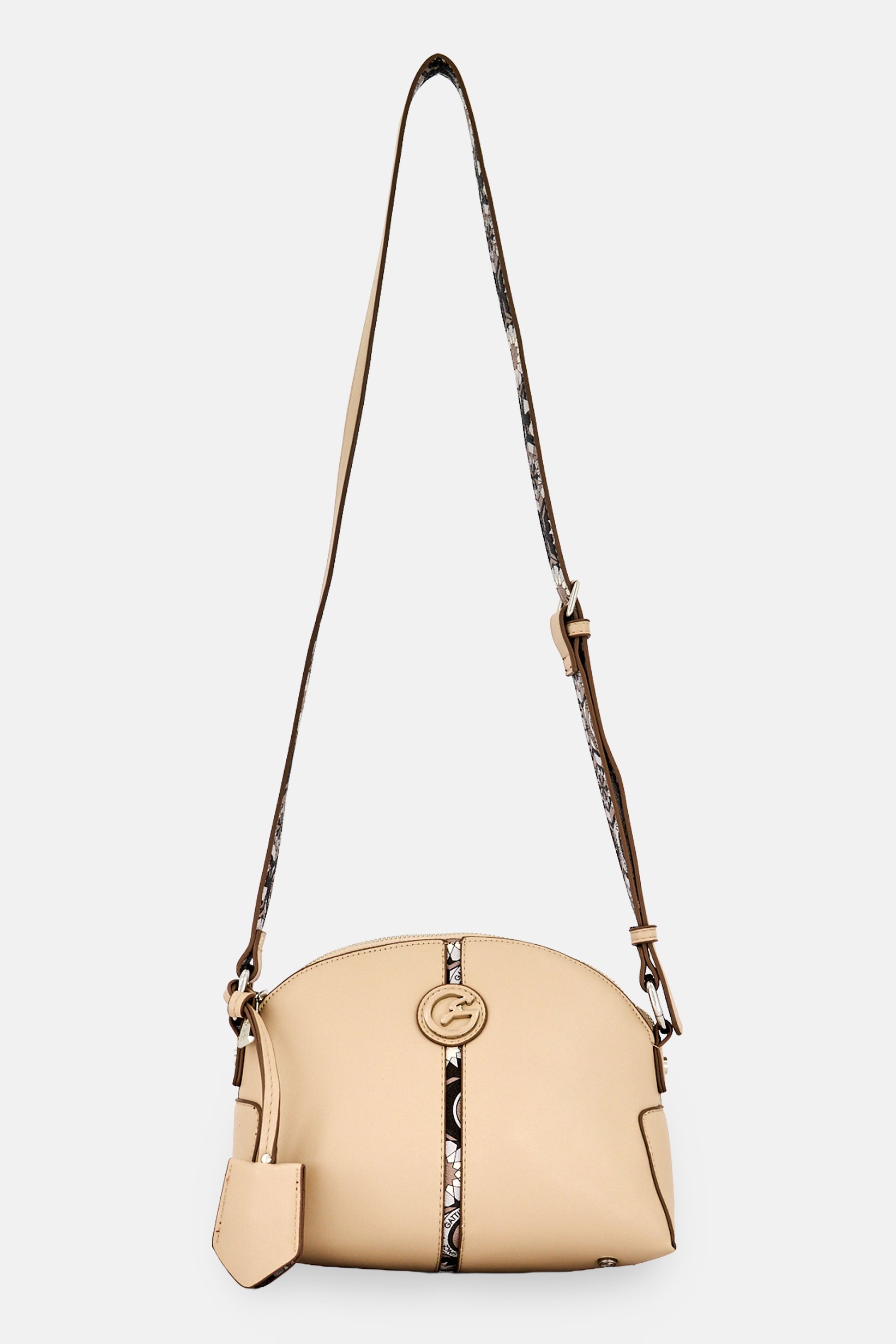 Women Brand Logo Cross Body Bag, Beige