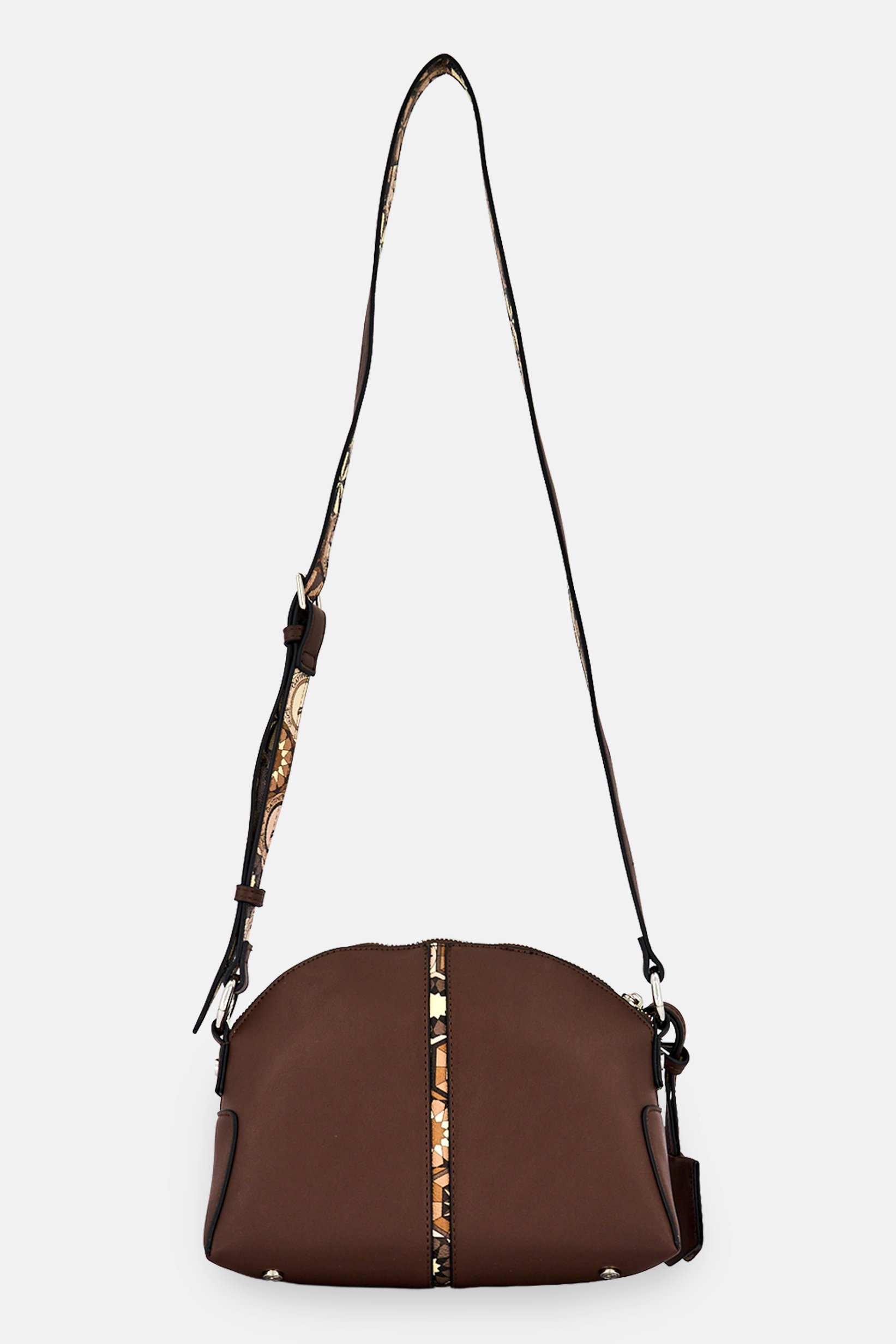 Women Brand Logo Cross Body Bag, Dark Brown
