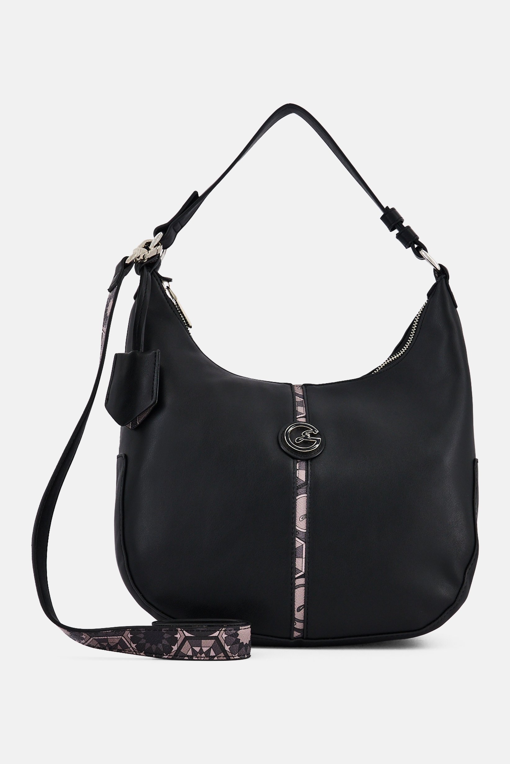 Women Brand Logo Handbag, Black