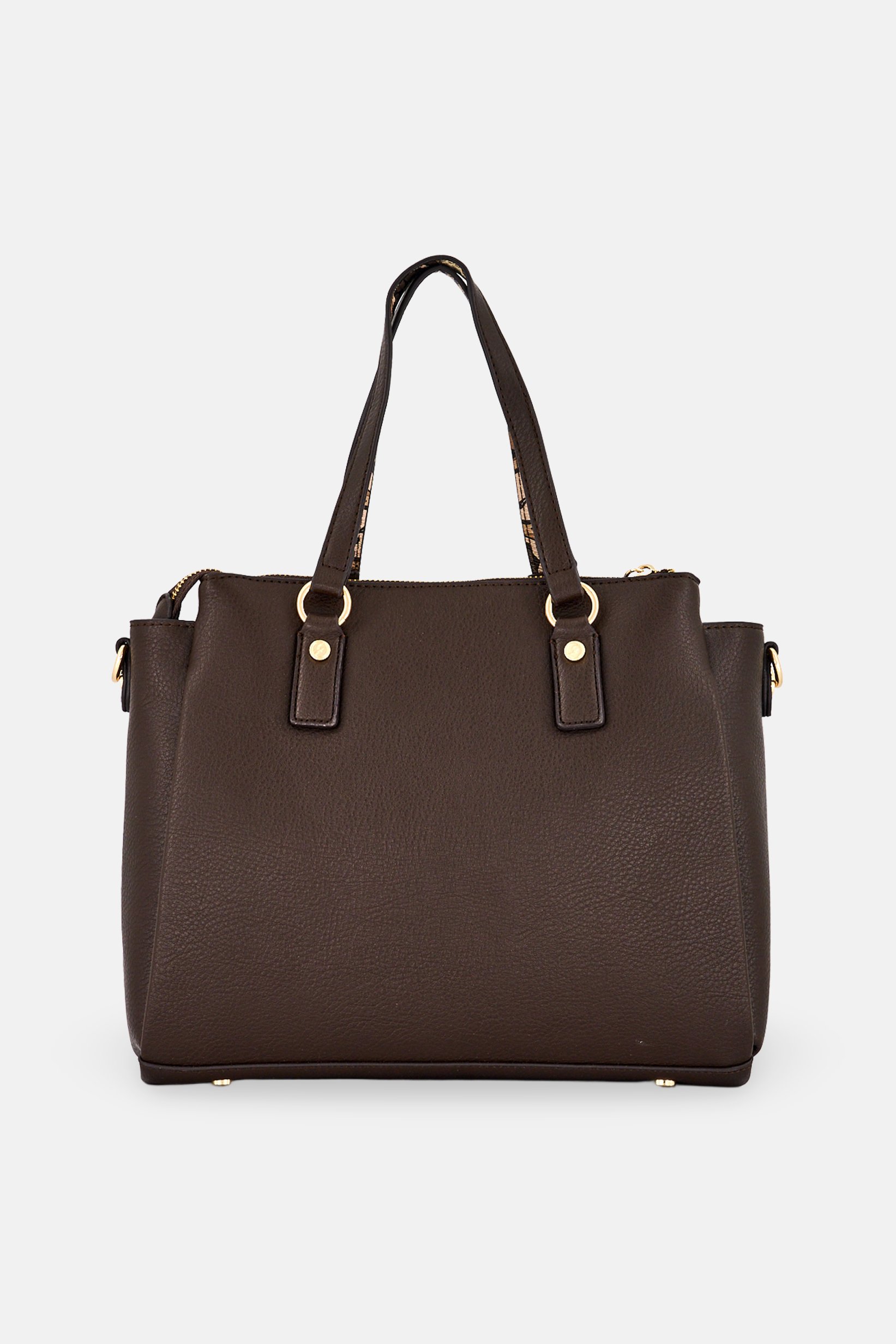 Women Brand Logo Tote Bag, Chocolate Brown