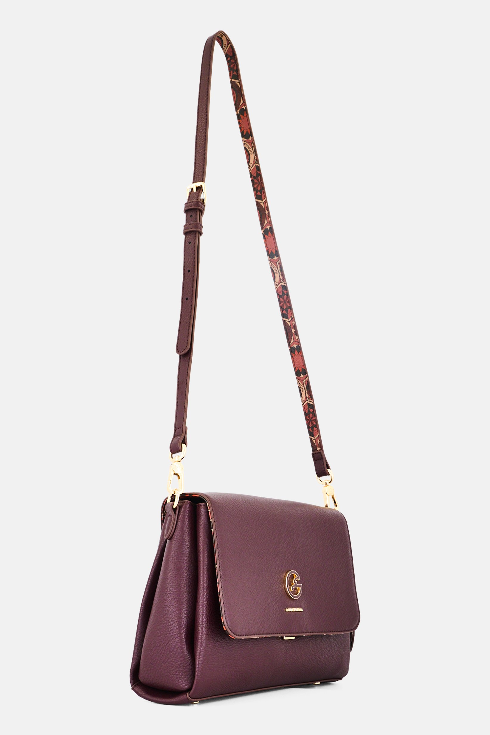 Women Brand Logo Cross Body Bag, Maroon