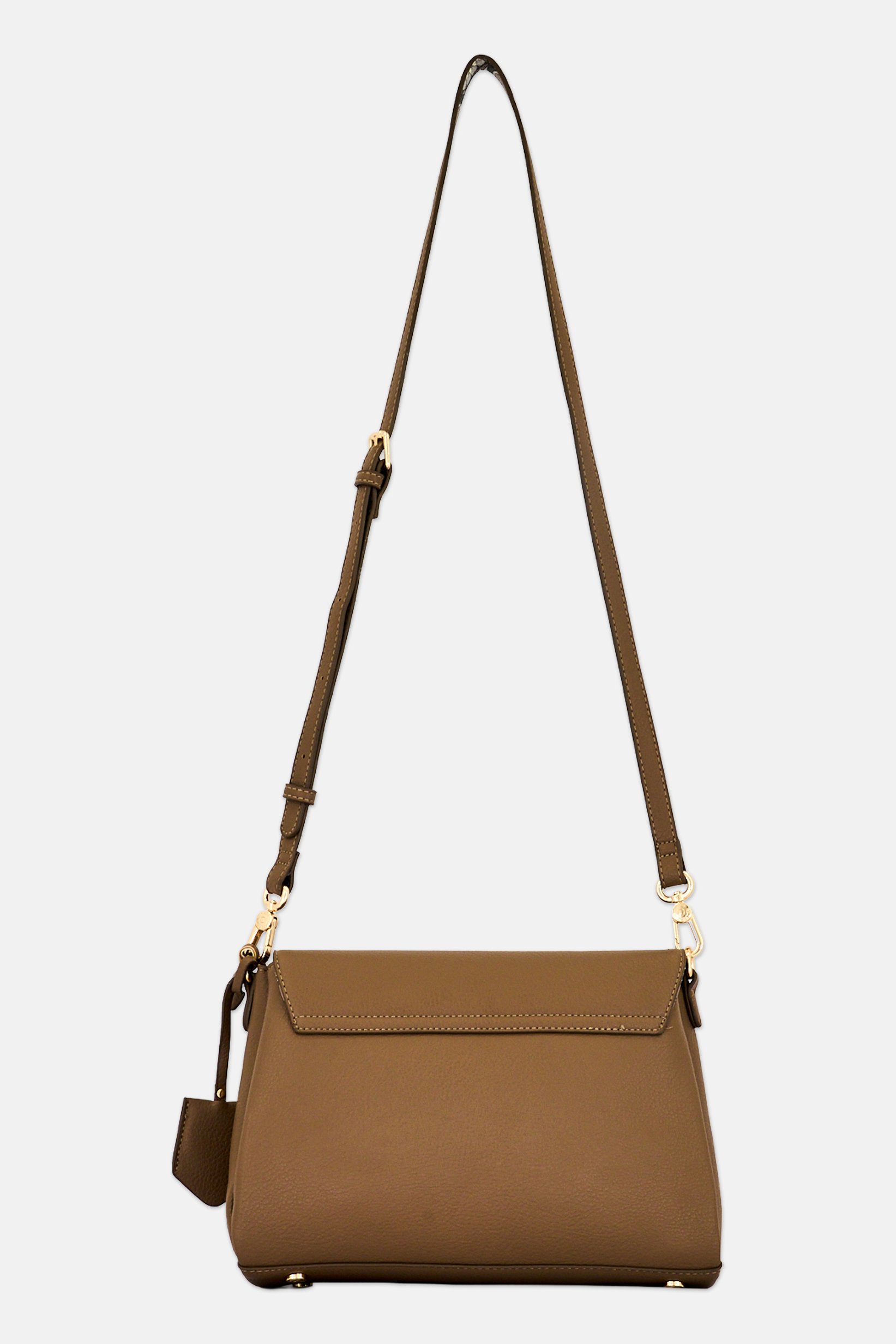 Women Brand Logo Cross Body Bag, Dark Taupe