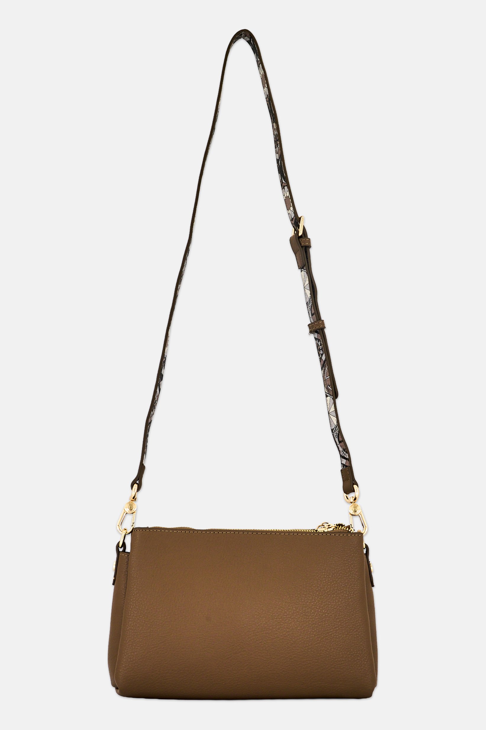 Women Brand Logo Cross Body Bag, Taupe