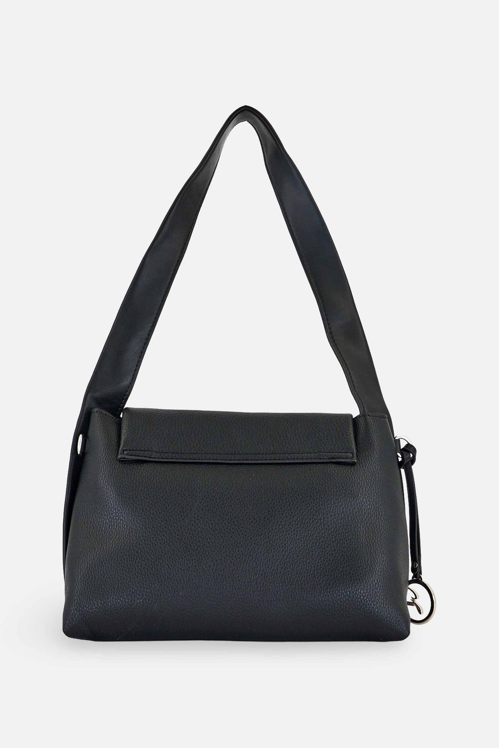 Women Brand Logo Shoulder Bag, Black