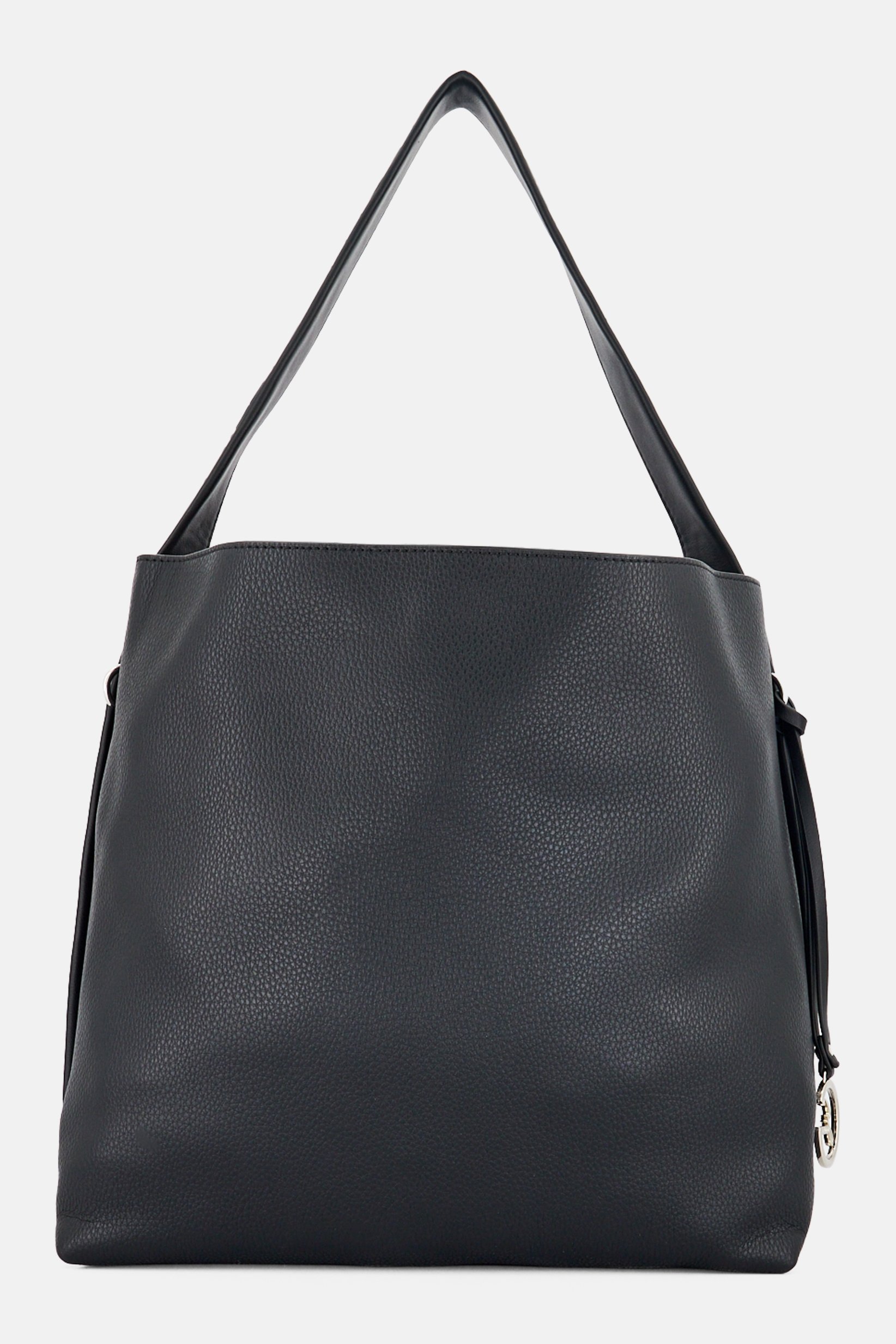 Women Brand Logo Shoulder Bag, Black