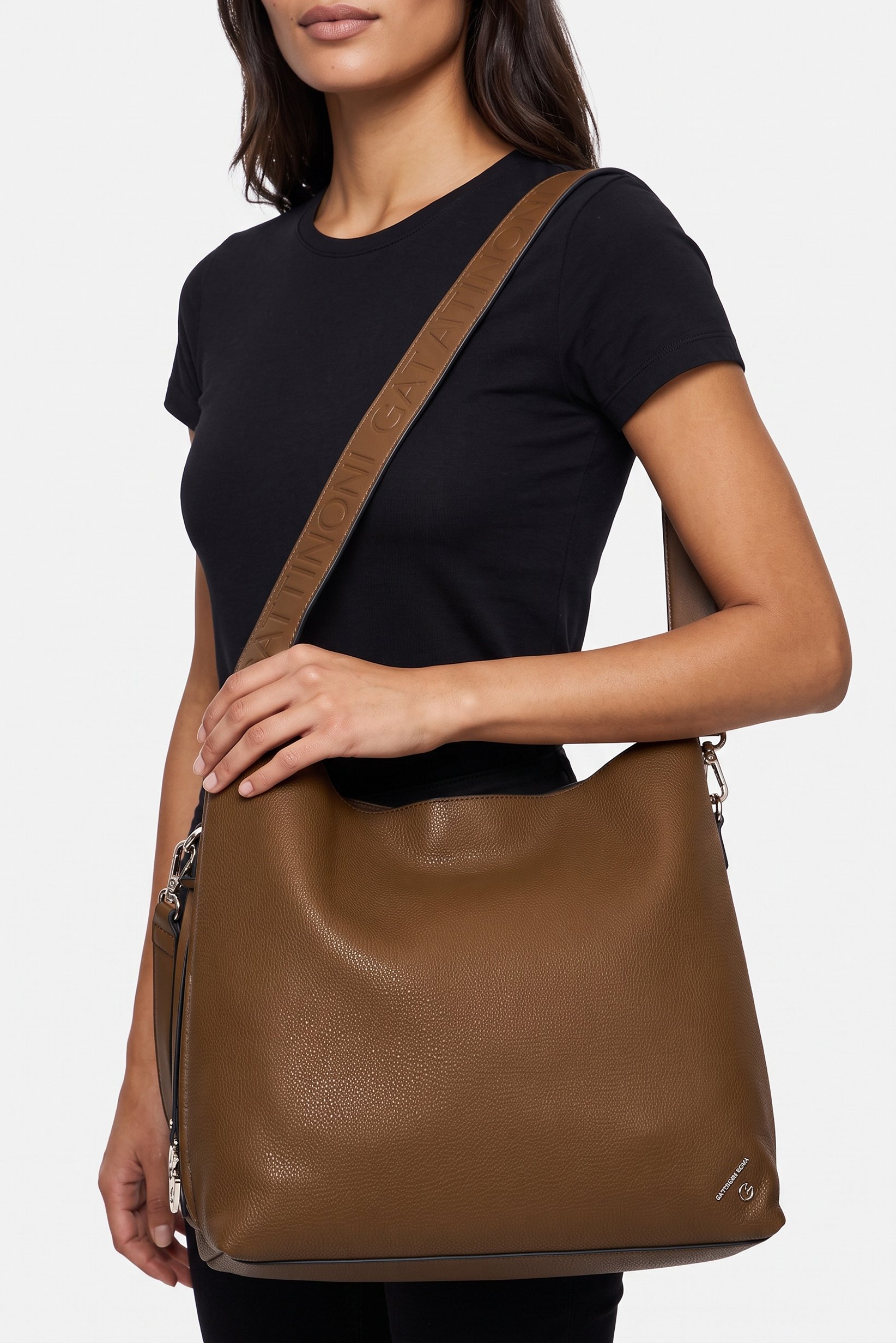Women Brand Logo Tote Bag, Brown
