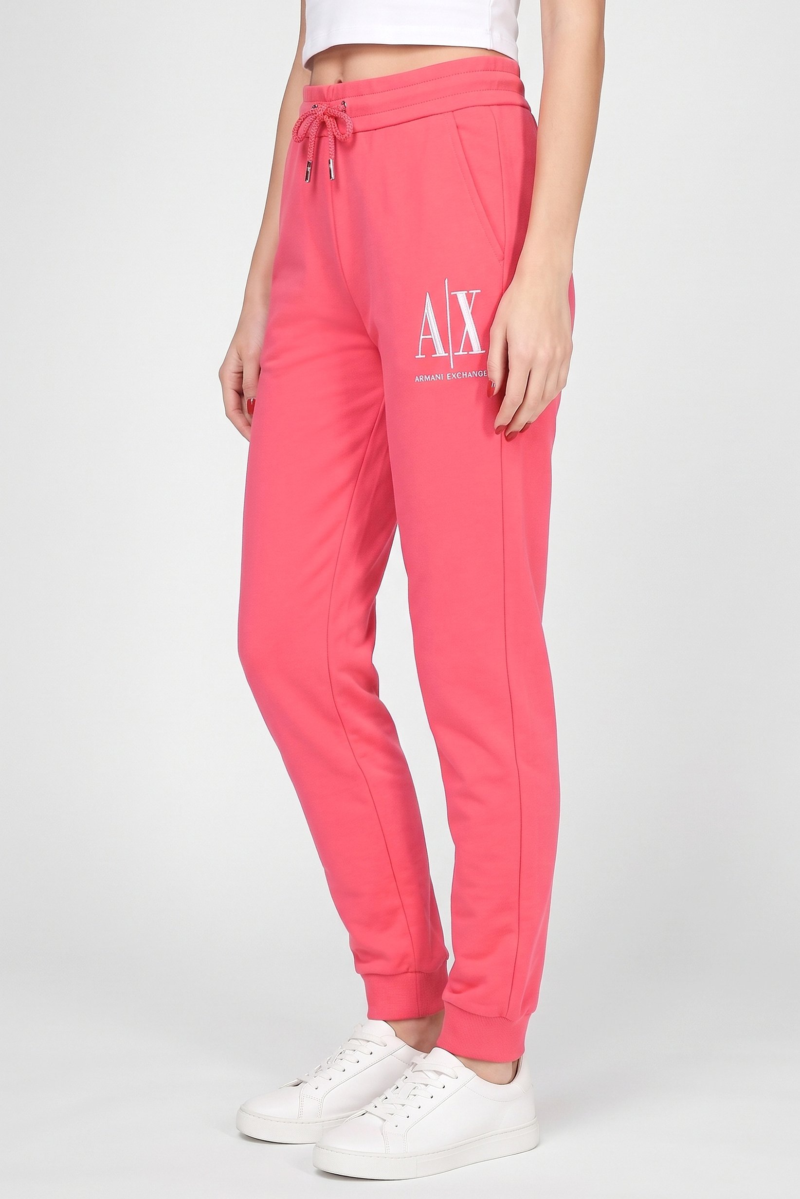 Women Regular Fit Brand Logo Jogger Pants, Pink