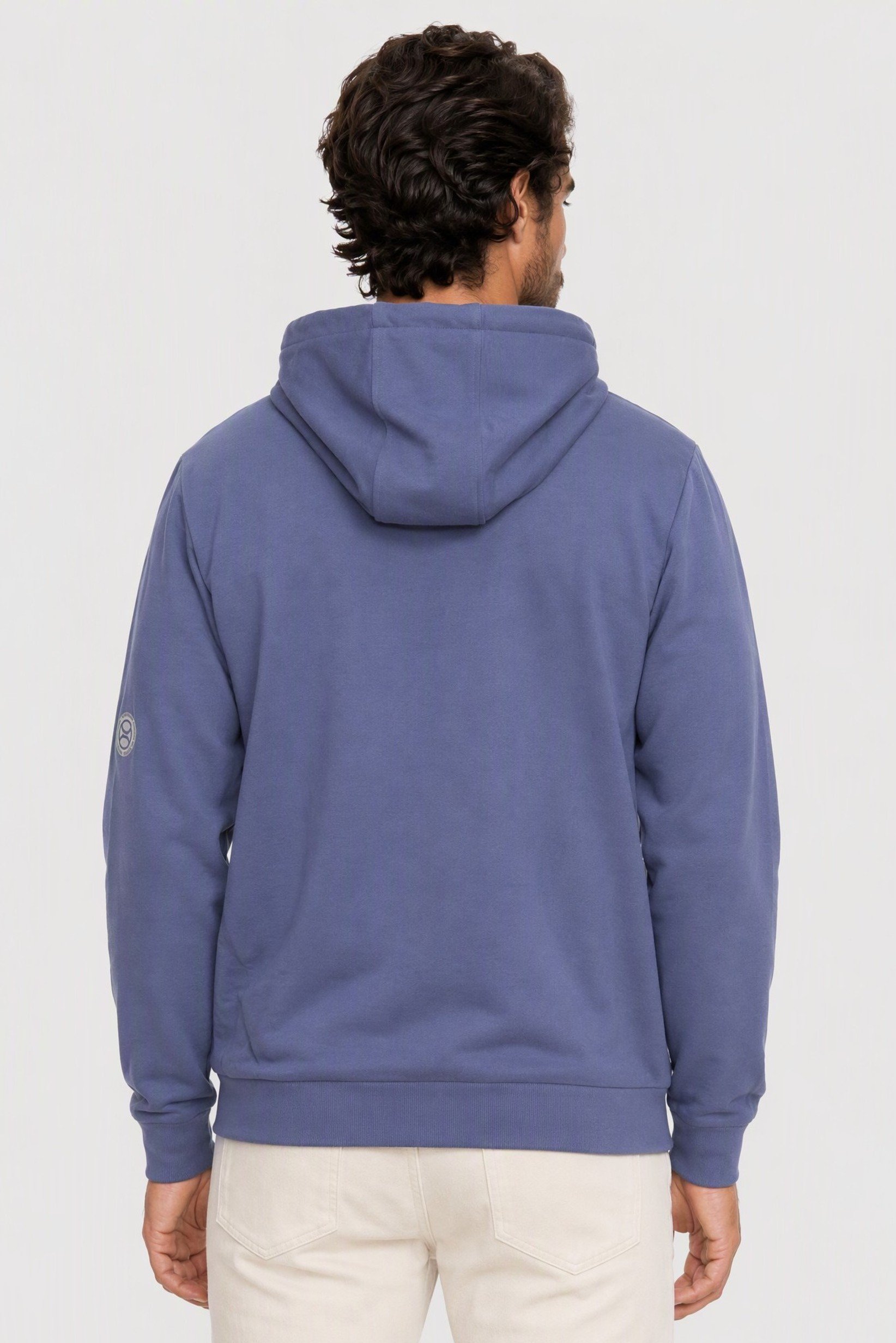 Men Brand Logo Long Sleeve Hoodie, Purple