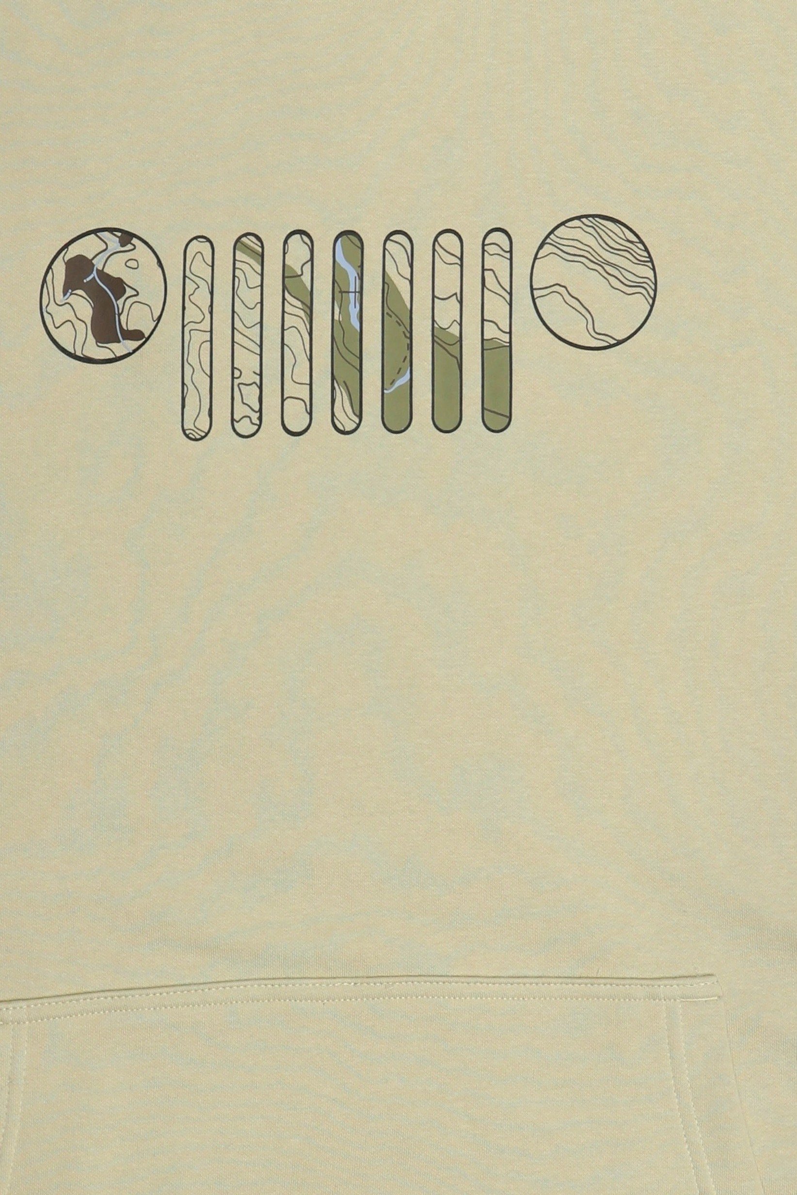 Men Brand Logo Long Sleeve Hoodie, Beige