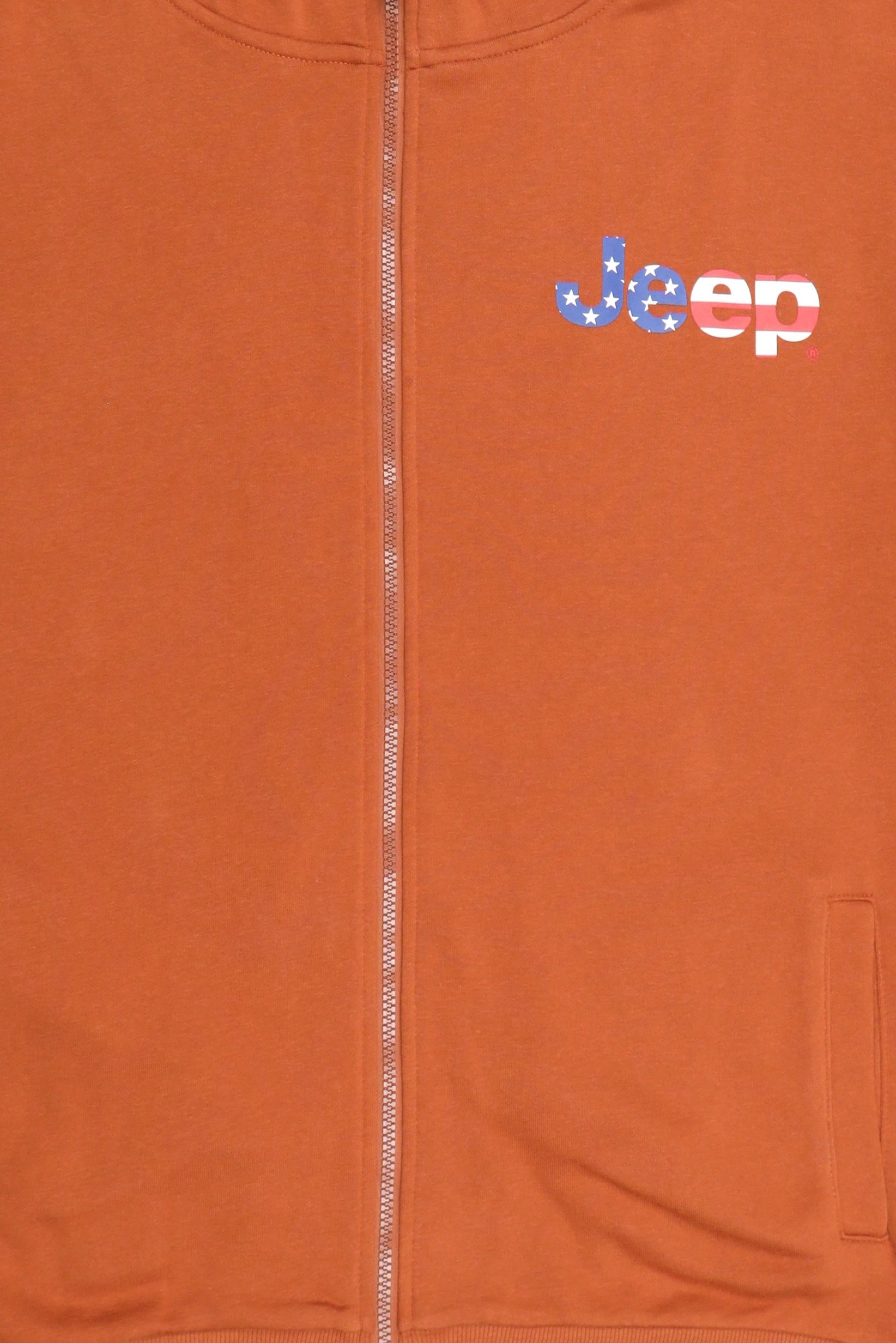 Men Brand Logo Long Sleeve Hoodie, Rust Brown
