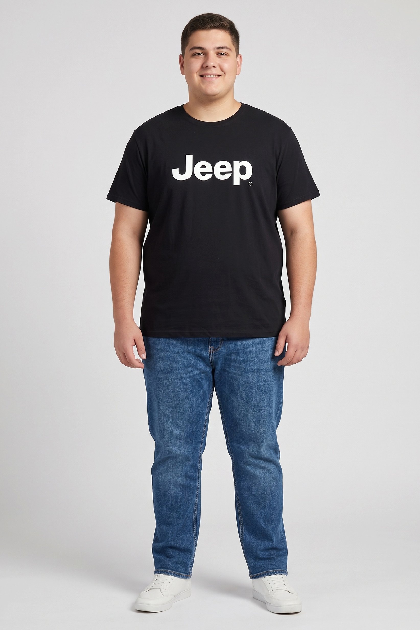 Men Crew Neck Short Sleeve Brand Logo T-Shirt, Black