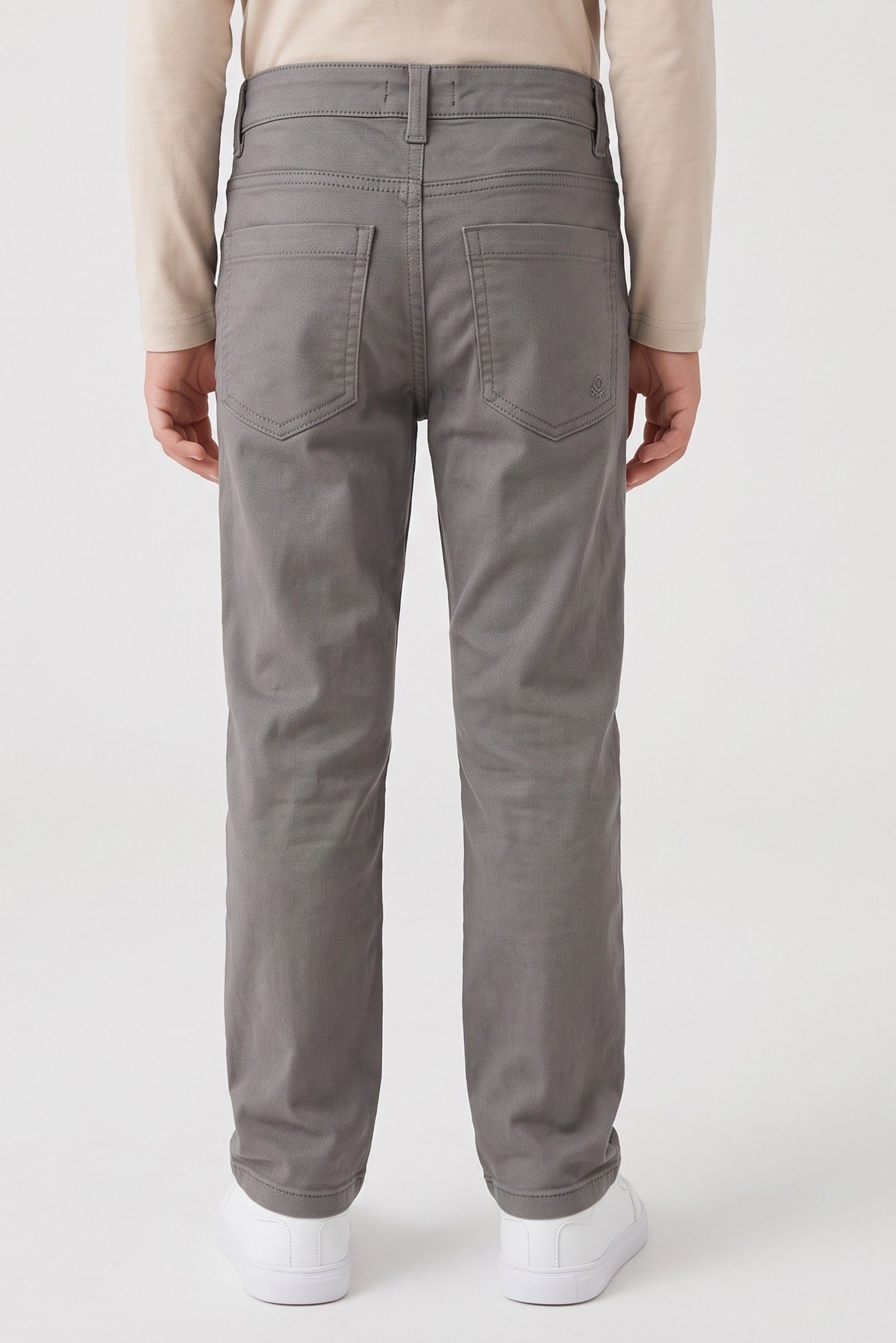 Kids Boy Slim Fit Solid Chino Pants, Grey