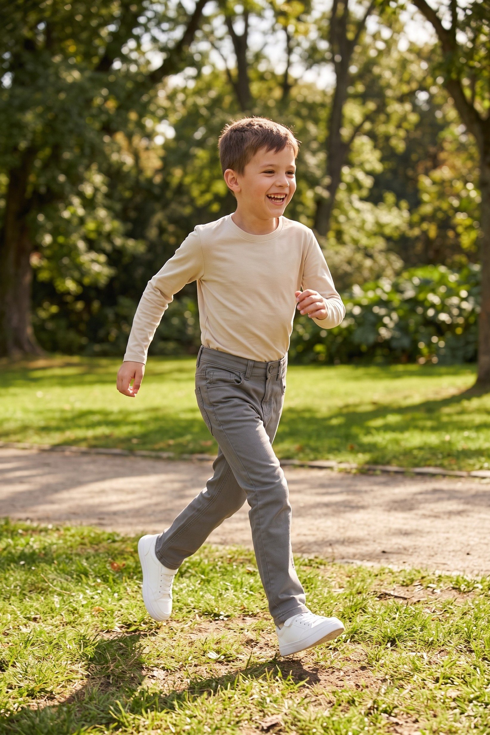 Kids Boy Slim Fit Solid Chino Pants, Grey