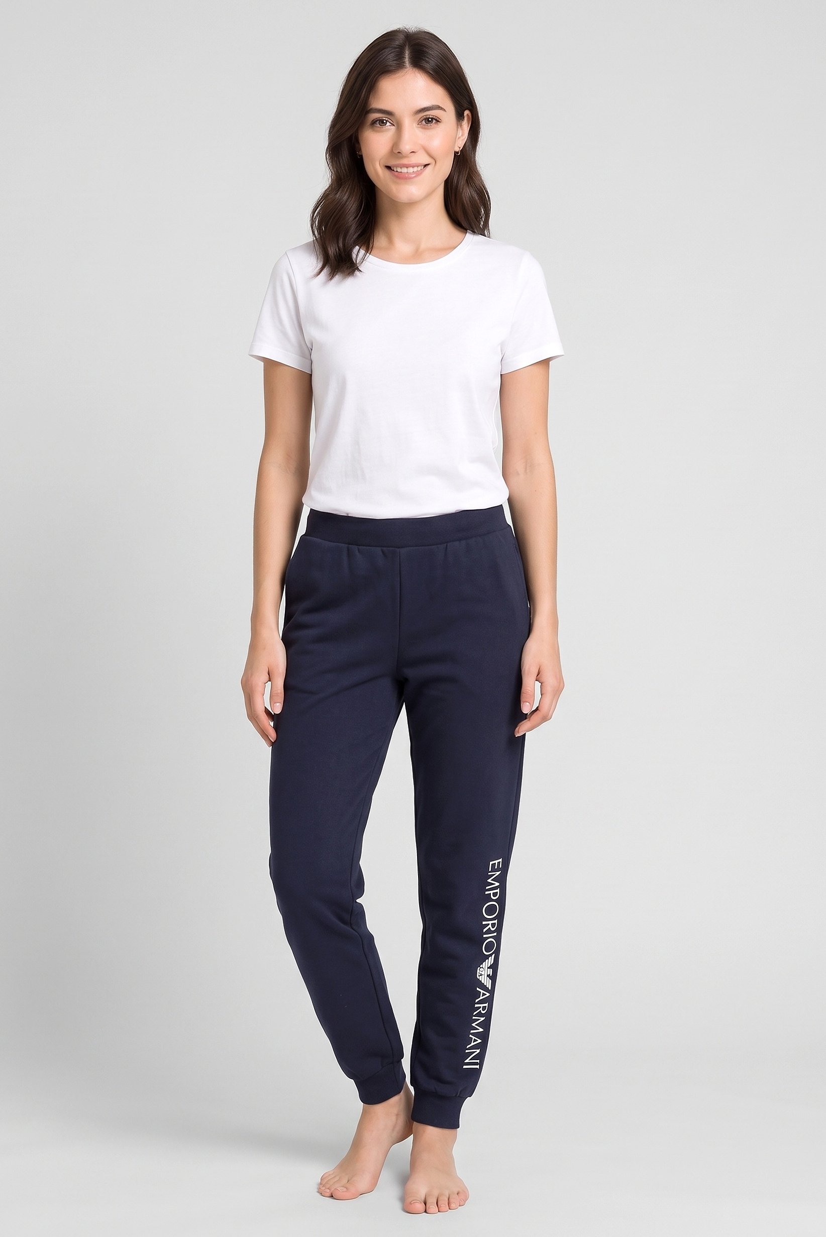 Emporio Armani Women Brand Logo Sleepwear Pants, Deep Navy