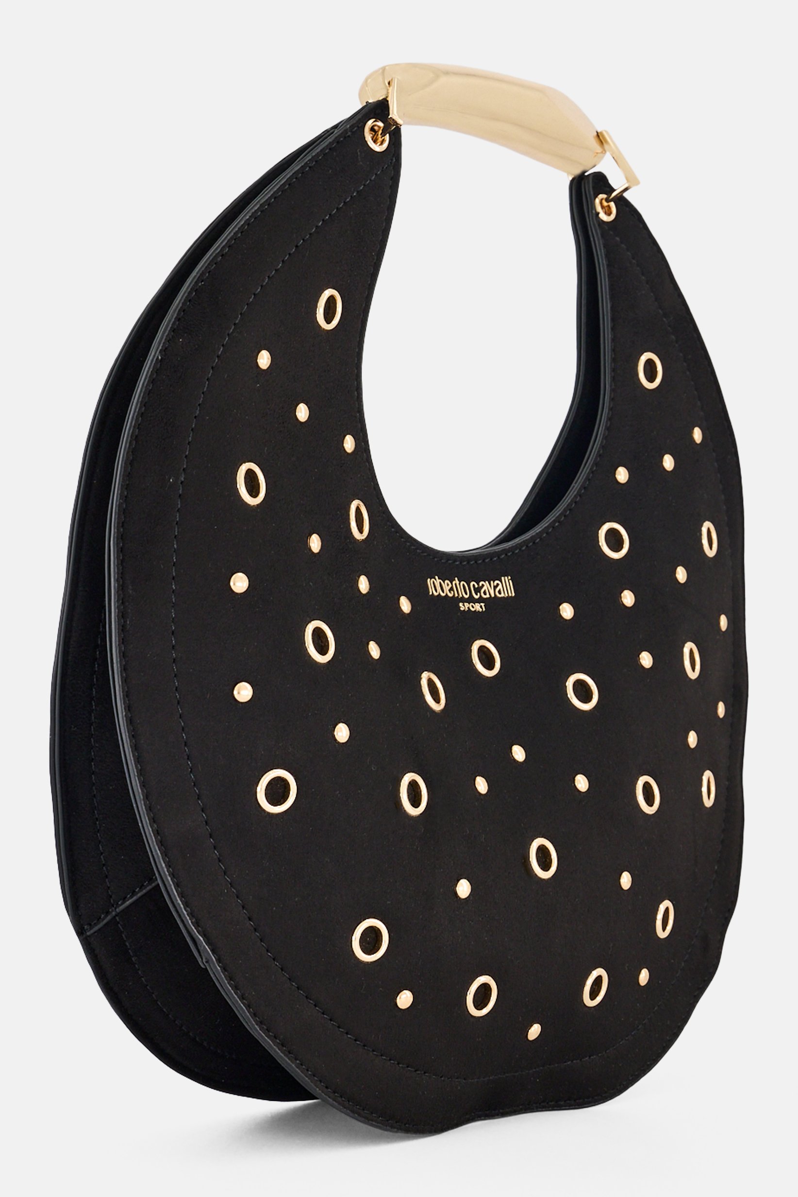 Women Brand Logo Handbag, Black