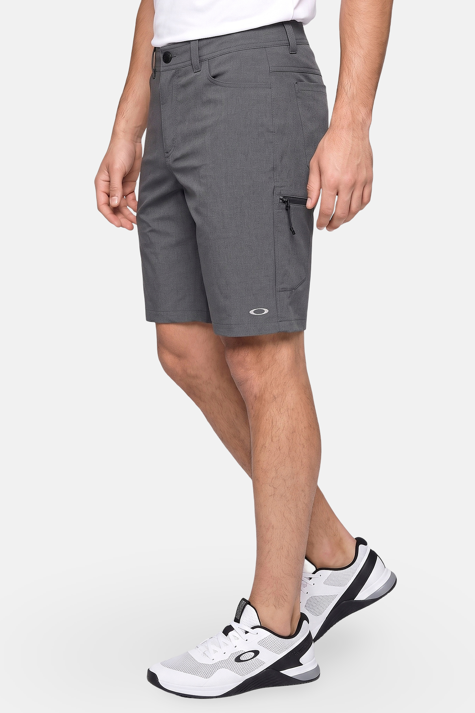 Men Regular Fit Outdoor Shorts, Steel Grey