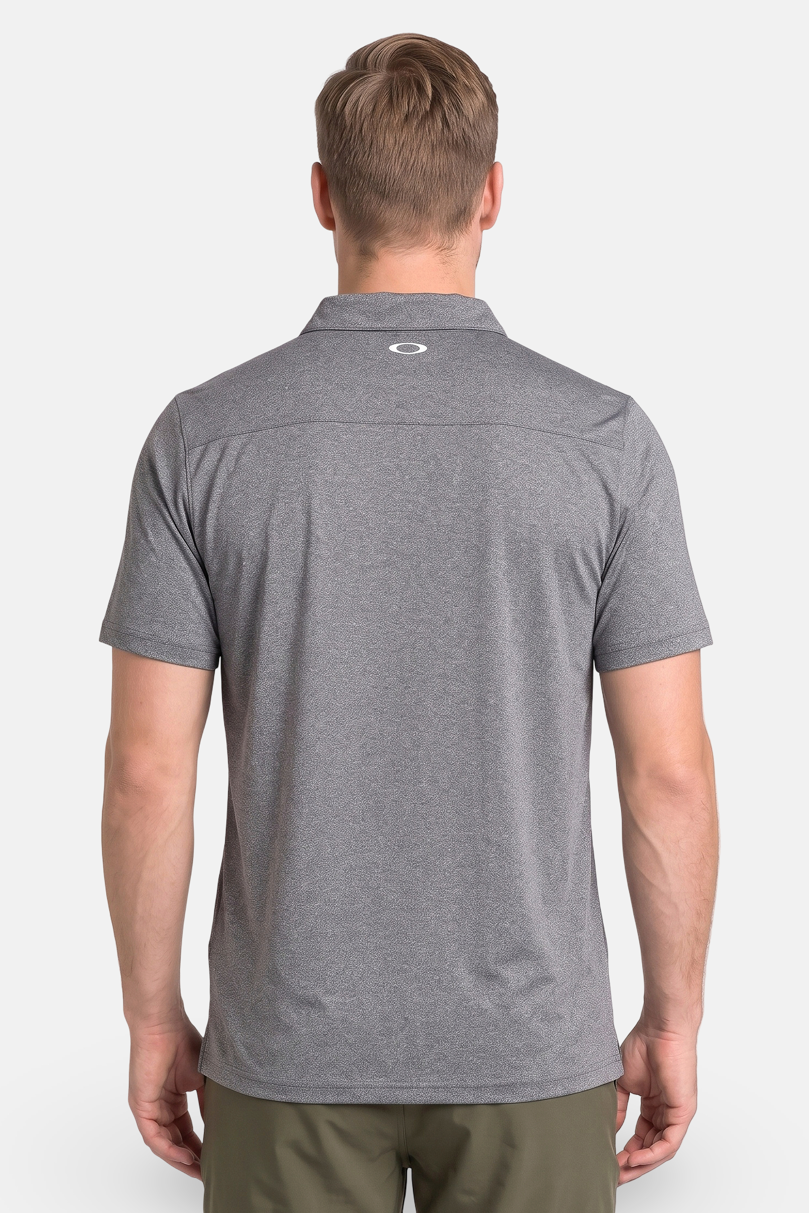 Men Regular Fit Short Sleeve Heather Outdoor Polo Shirt, Grey