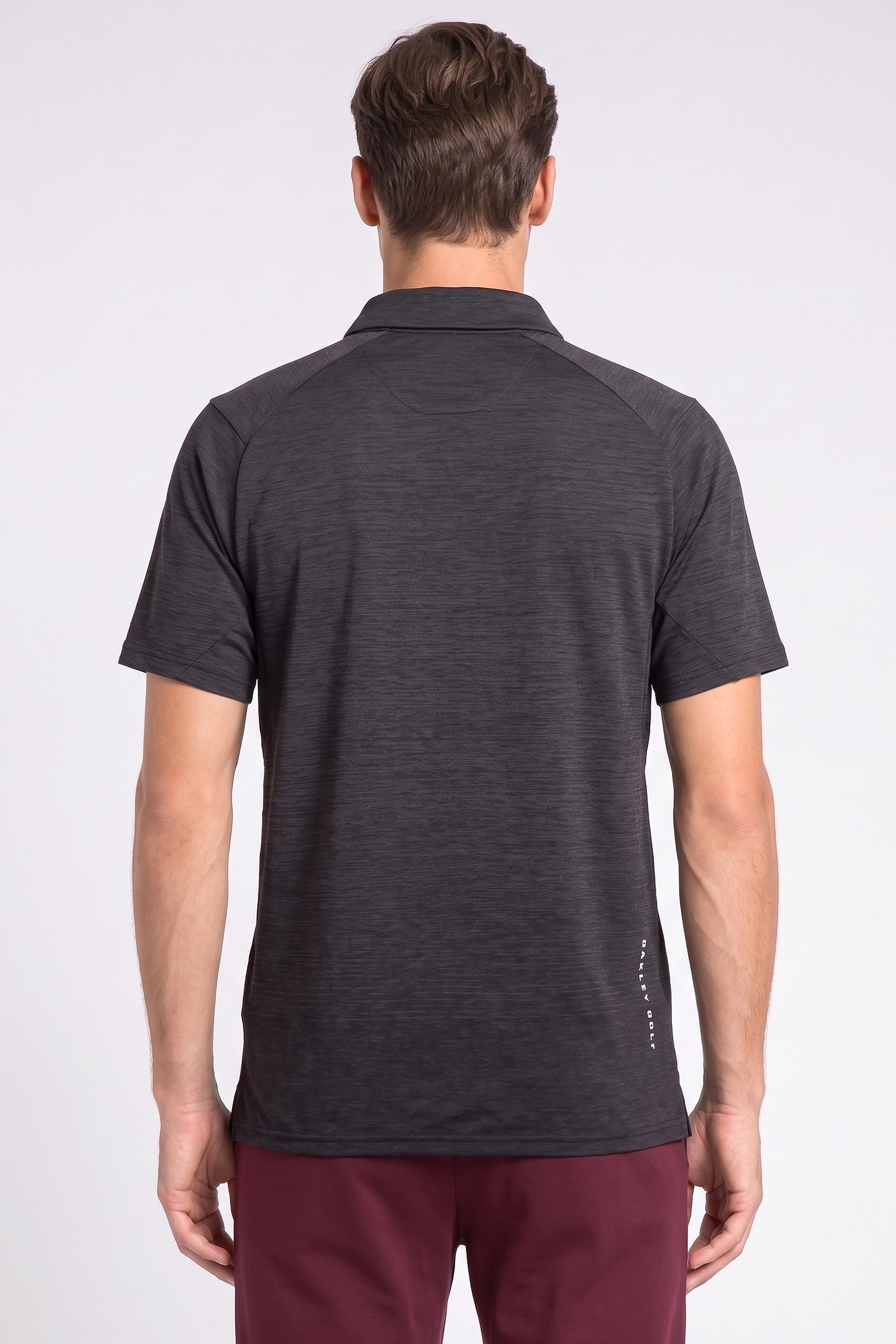 Men Regular Fit Short Sleeve Golf Polo Shirt, Heather Black