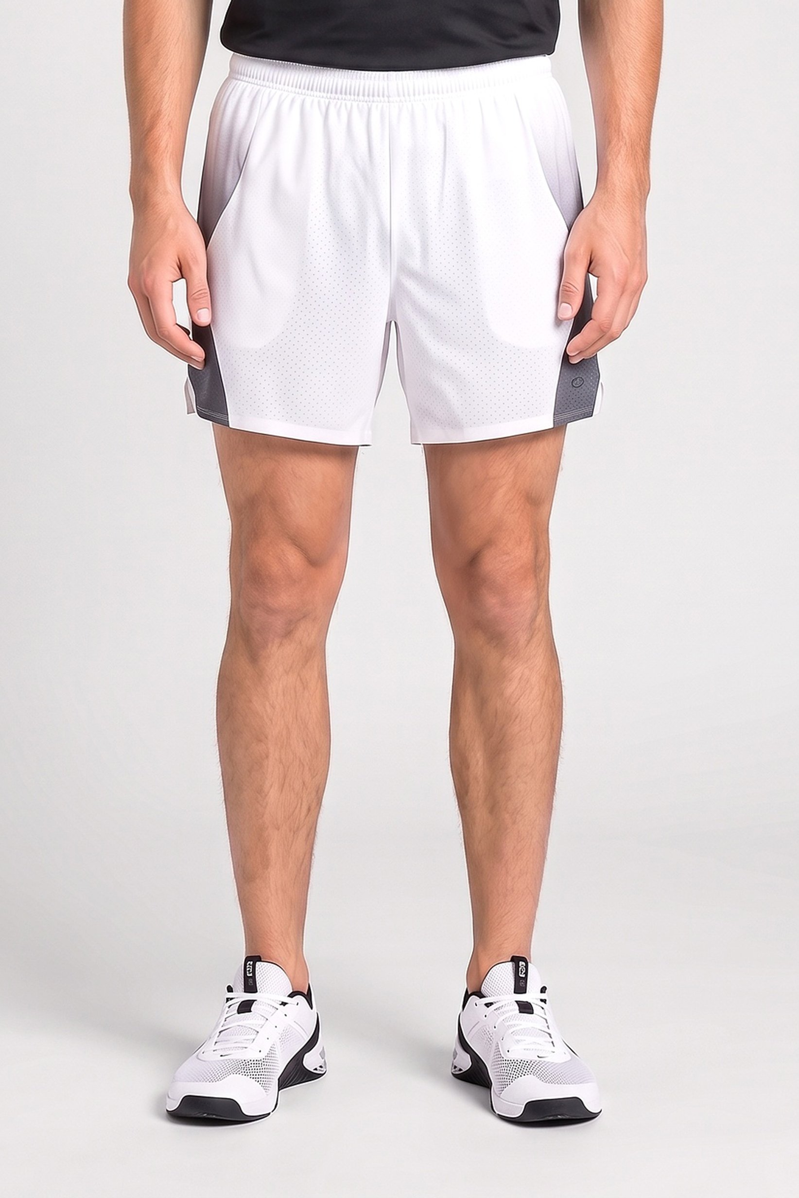 Men Performance Fit 9 Inseam Training Shorts, White