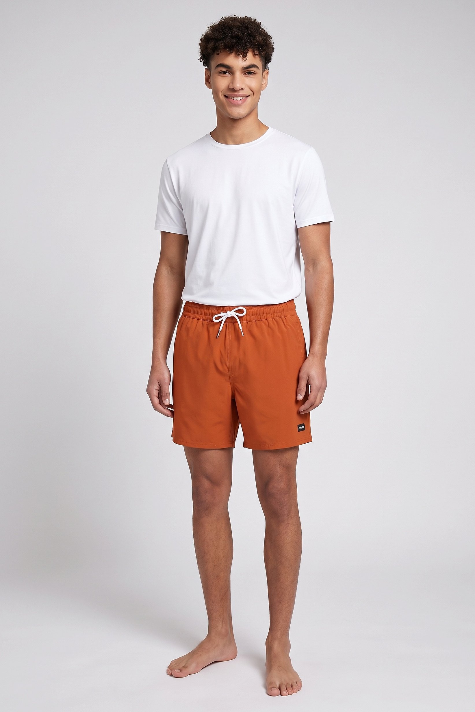 Men Regular Fit 16 Inseam Board Shorts, Rust