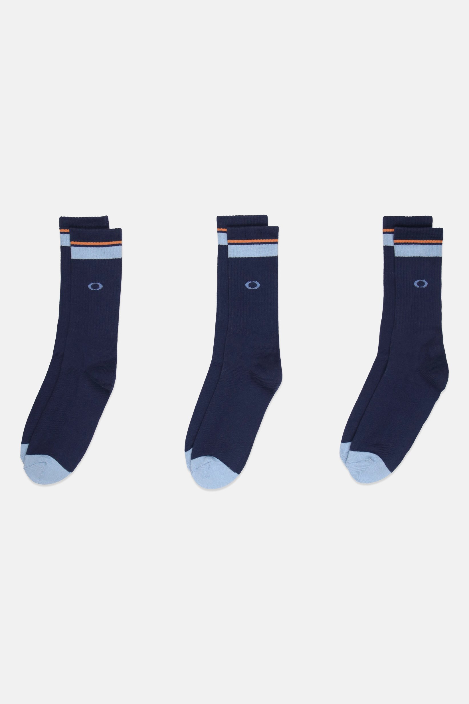 Men 3 Pairs Stripe Performance Socks, Multicolor