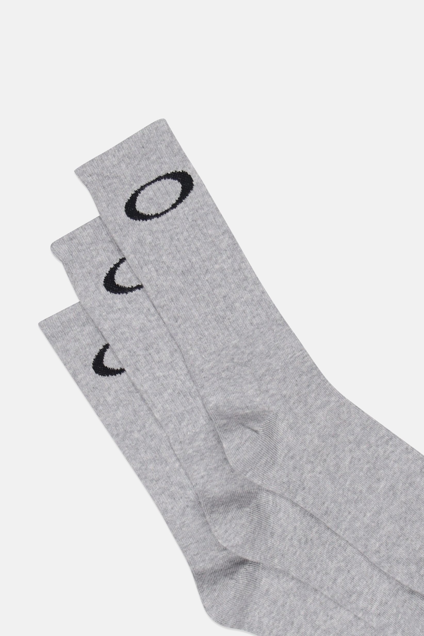 Men 3 Pairs Brand Logo High Quarter Socks, Grey