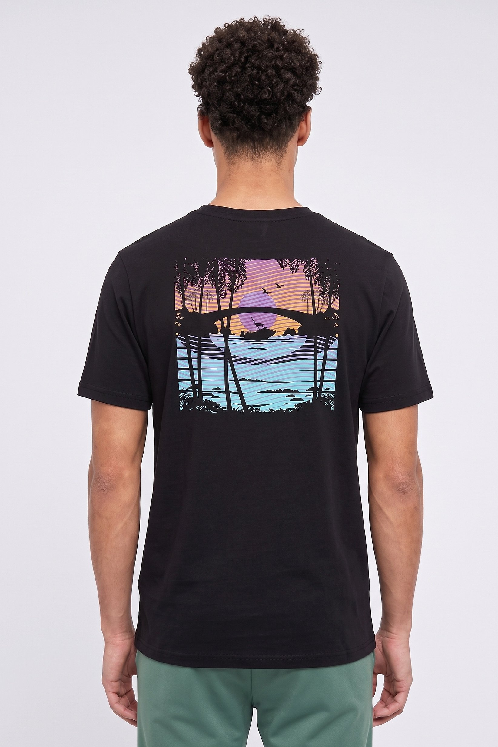 Men Regular Fit Short Sleeve Outdoor T-Shirt, Black