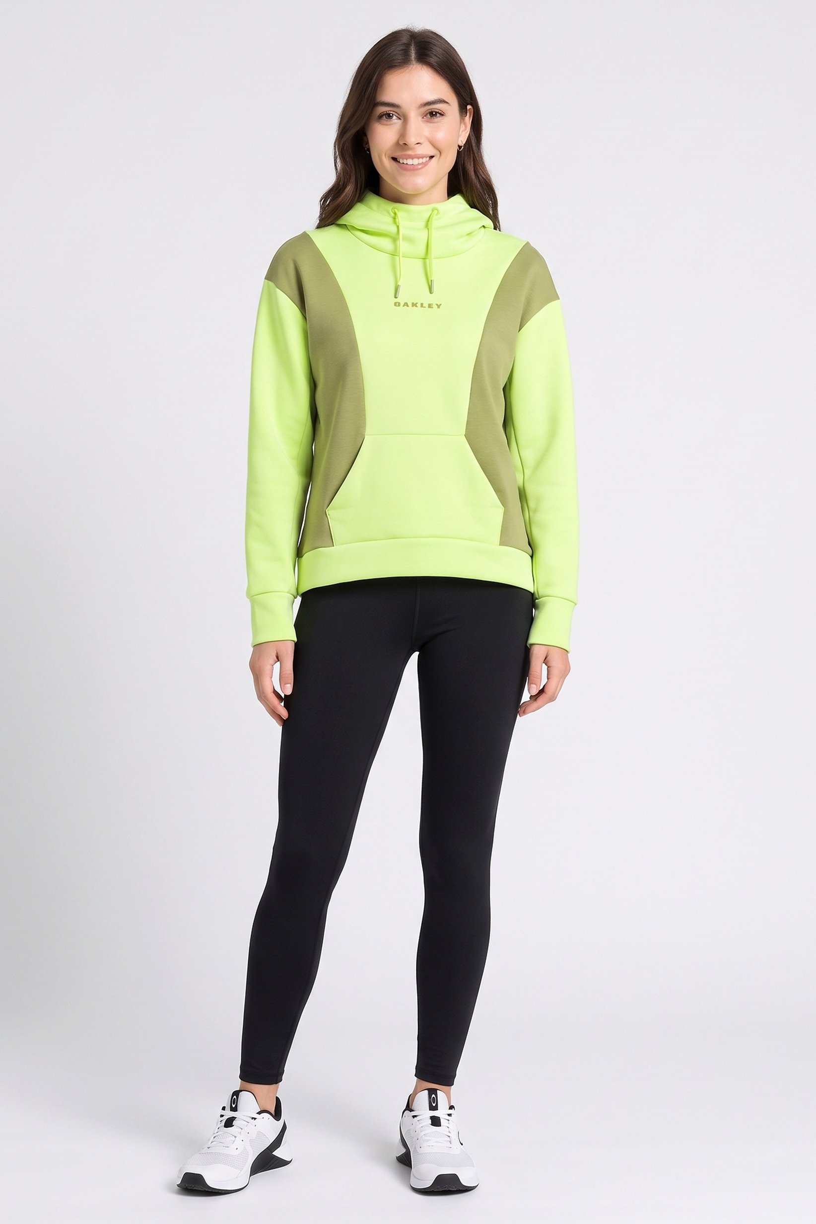 Women Performance Fit Long Sleeve Outdoor Hoodie, Lime Green