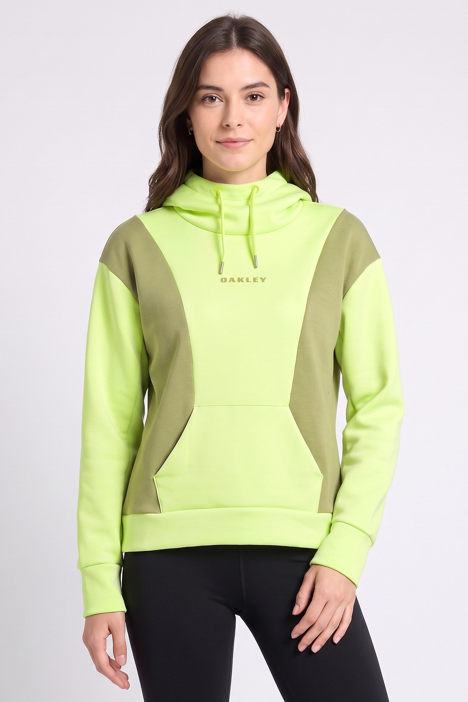 Women Performance Fit Long Sleeve Outdoor Hoodie, Lime Green