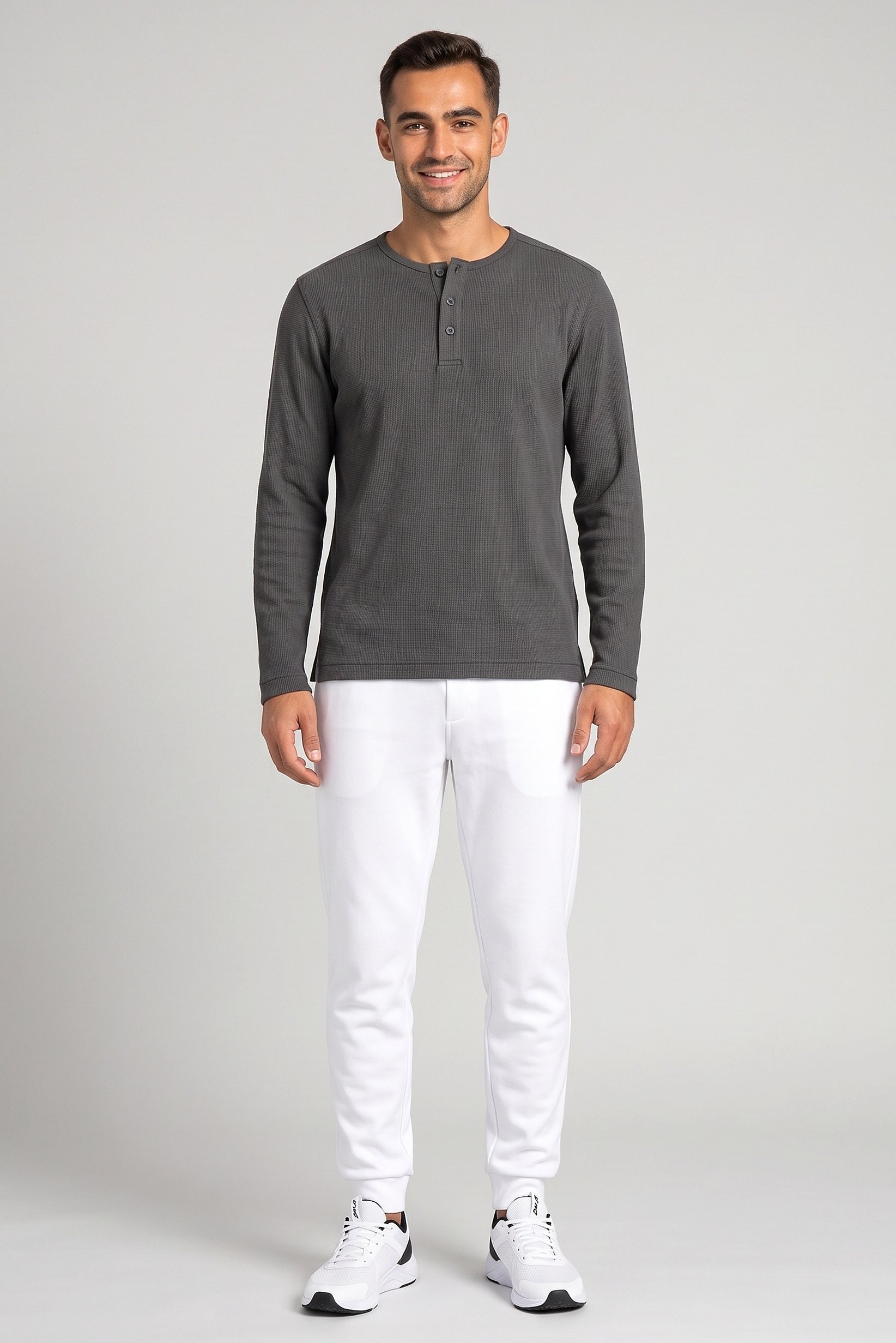 Men Regular Fit Long Sleeve Outdoor T-Shirt, Grey
