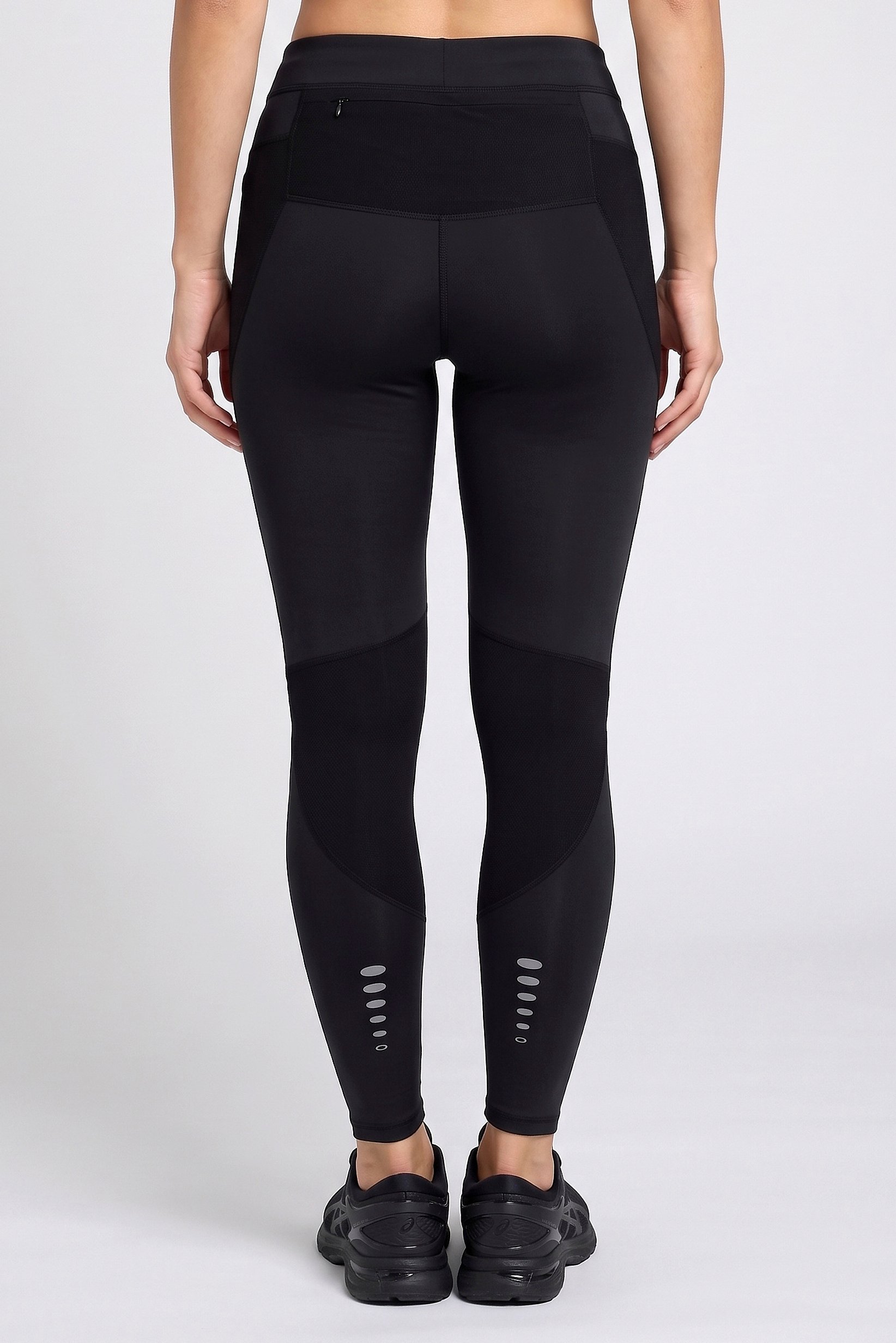 Women Performance Fit Brand Logo Running Tights, Black