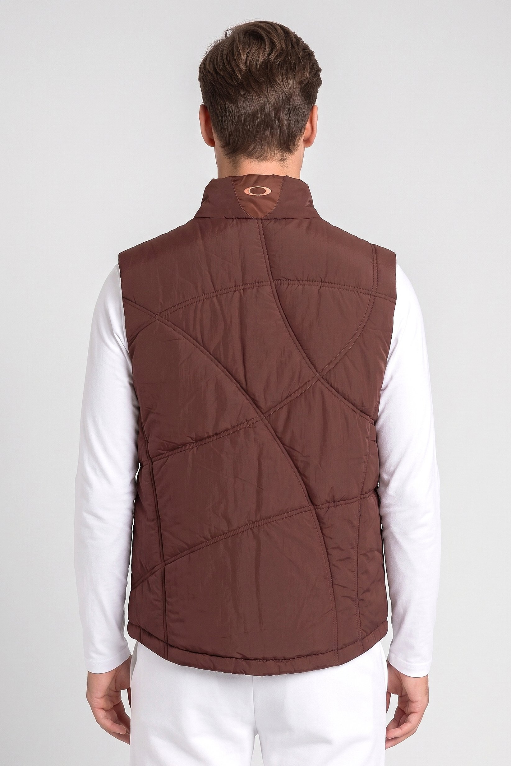 Men Performance Fit Sleeveless Outdoor Vest Jacket, Dark Burgundy