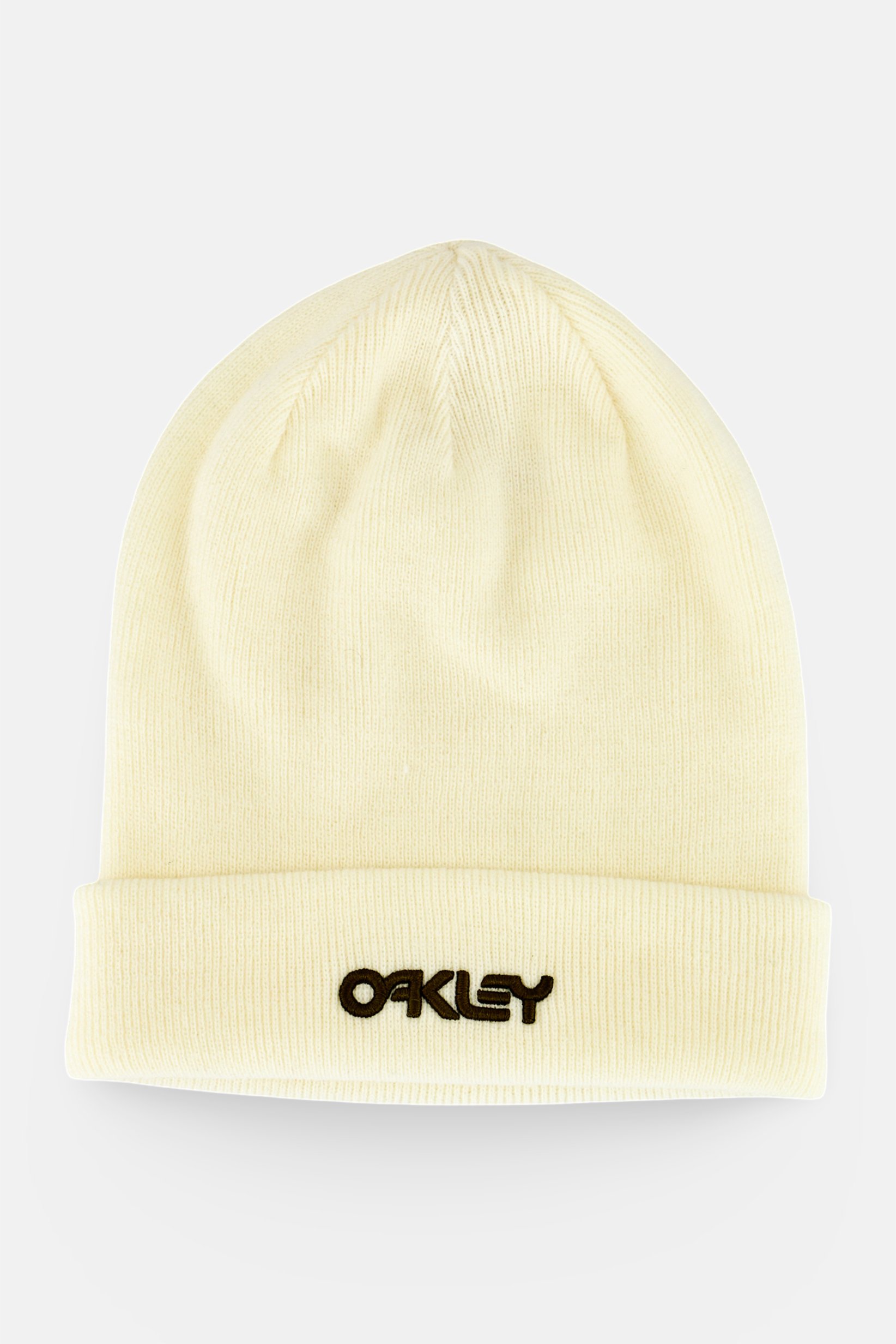 Men Embroidered Logo Beanie Hat, Cream