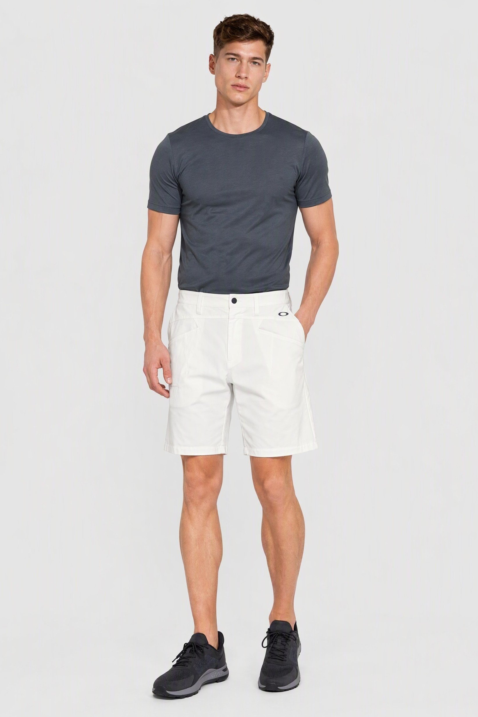 Men Performance Fit Outdoor Shorts, White