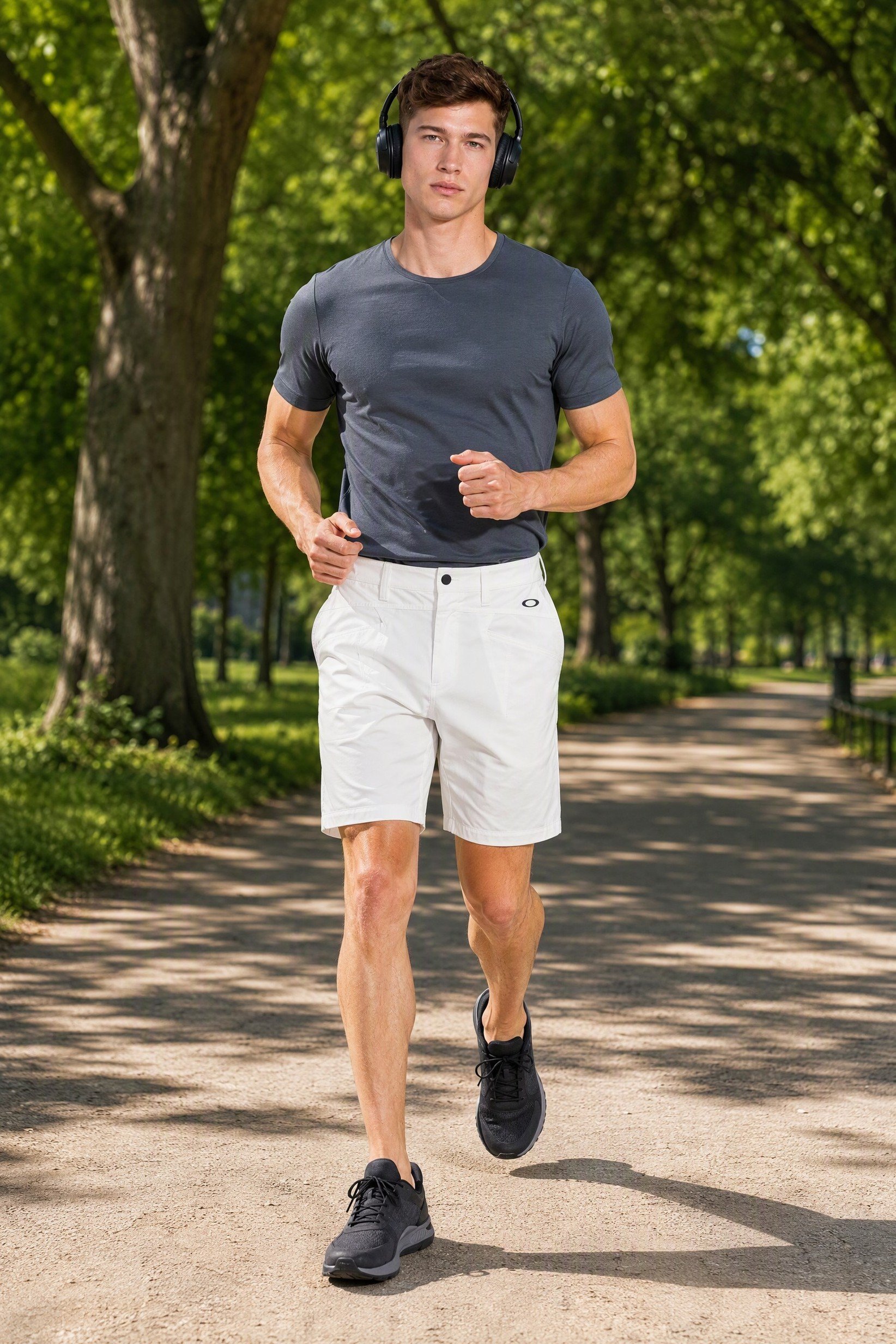 Men Performance Fit Outdoor Shorts, White