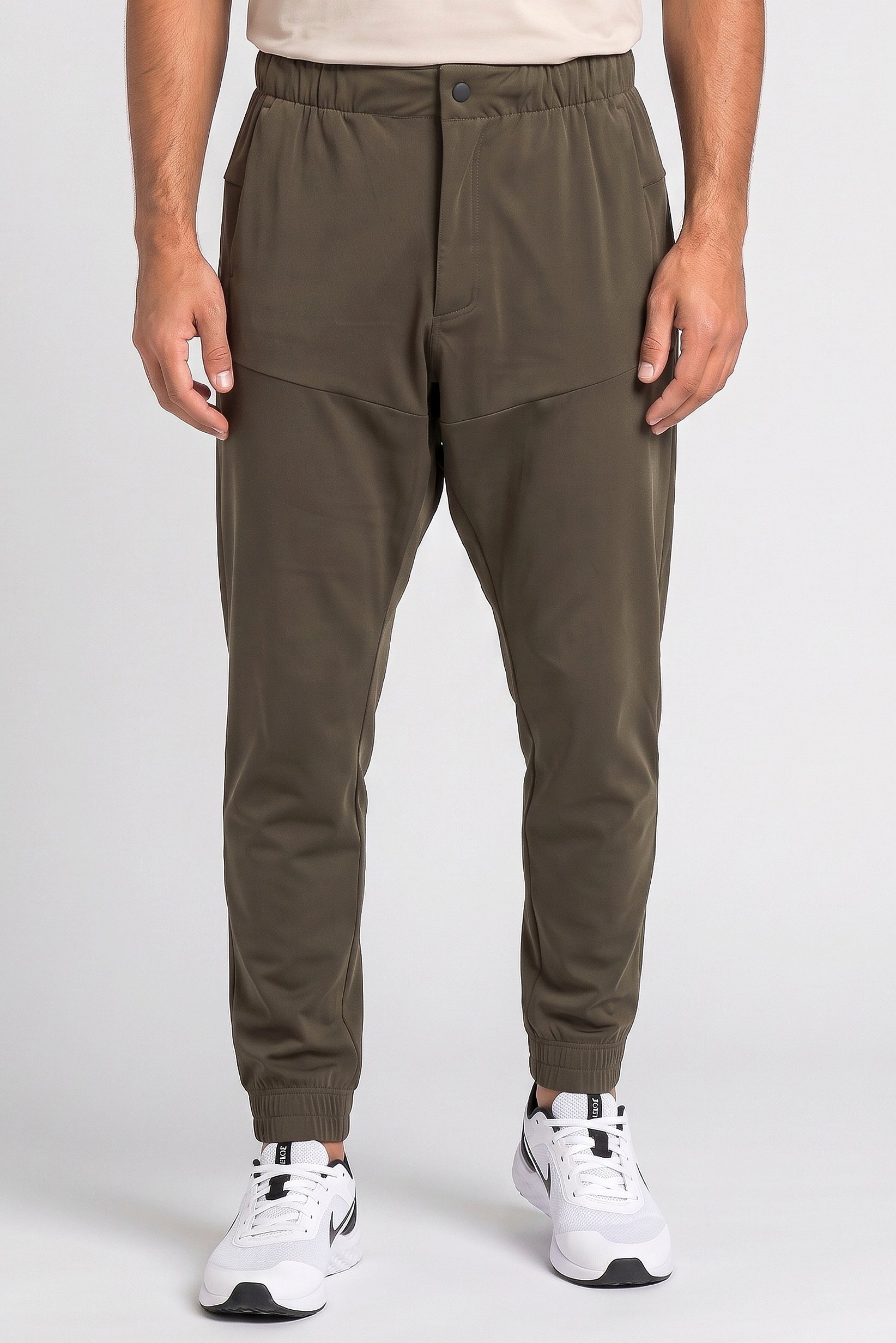 Men Regular Fit Outdoor Sweatpants, Dark Olive