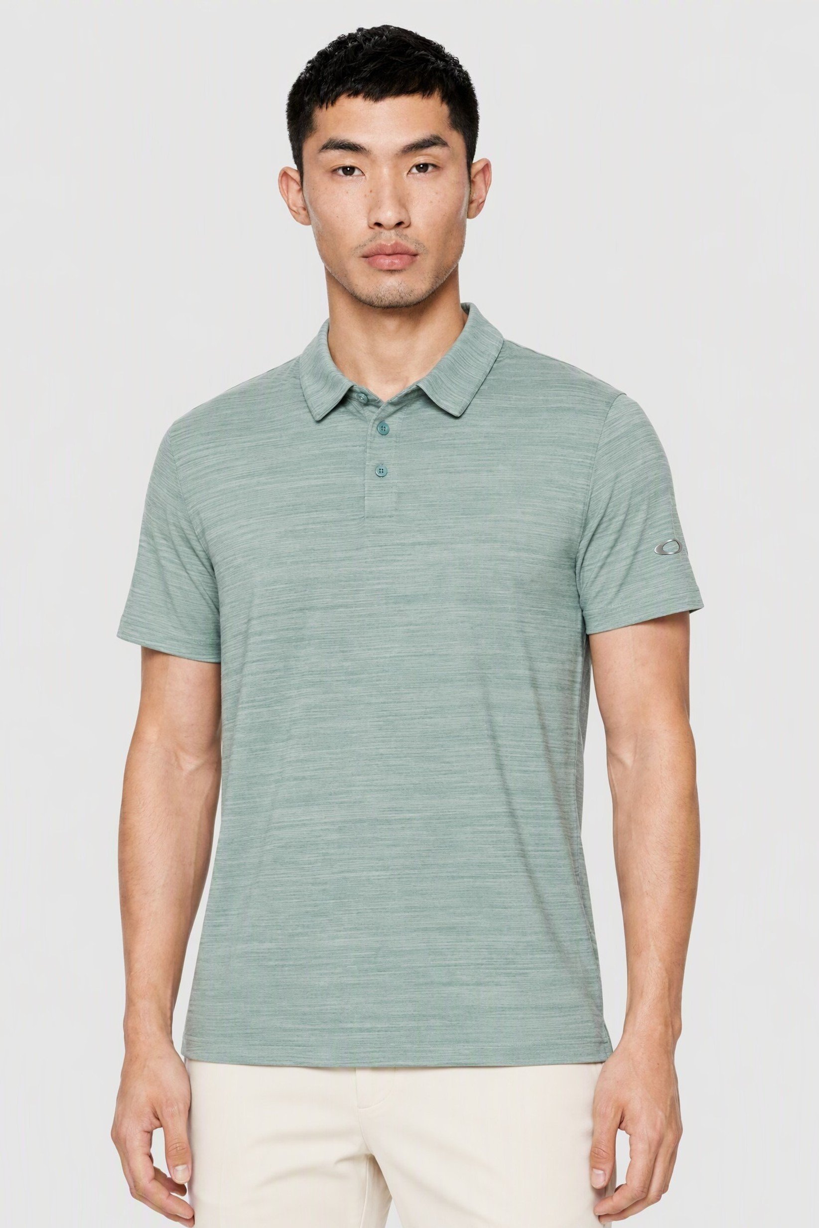 Men Regular Fit Short Sleeve Golf Polo Shirt, Heather Mint