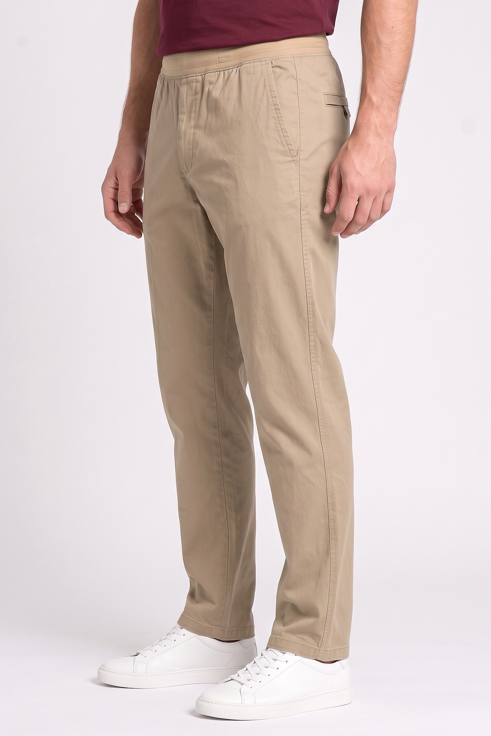 Men Regular Fit Plain Golf Pants, Khaki