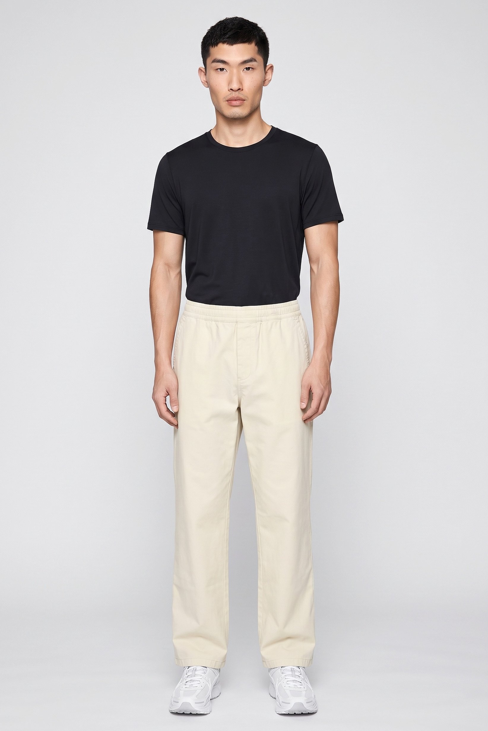 Men Regular Fit Plain Golf Pants, Beige